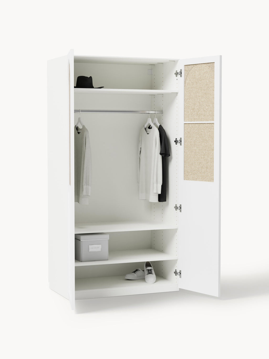 Jeanne Modular Hinged Door Wardrobe, 100 cm Wide, in various sizes