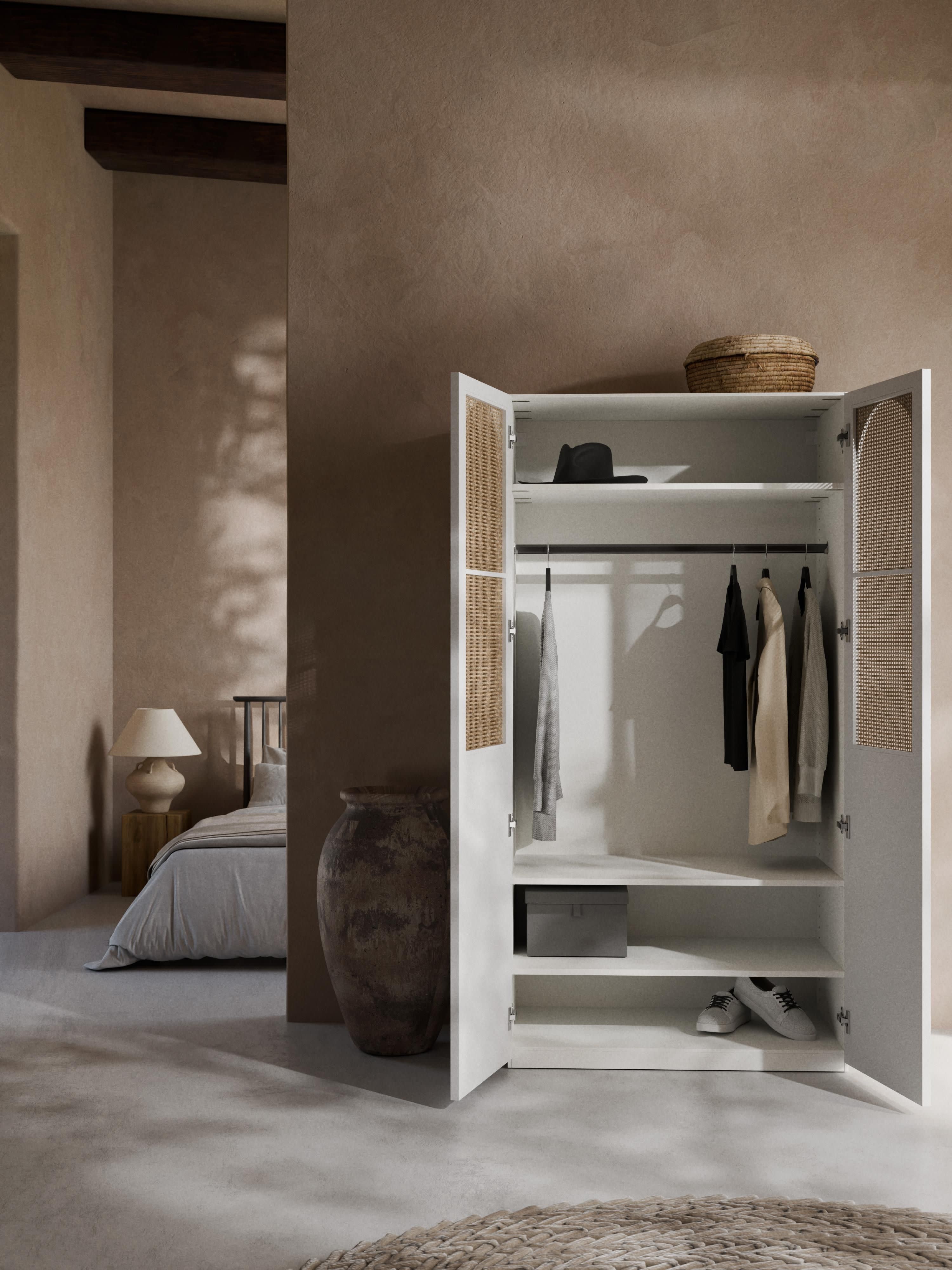 Jeanne Modular Hinged Door Wardrobe, 100 cm Wide, in various sizes