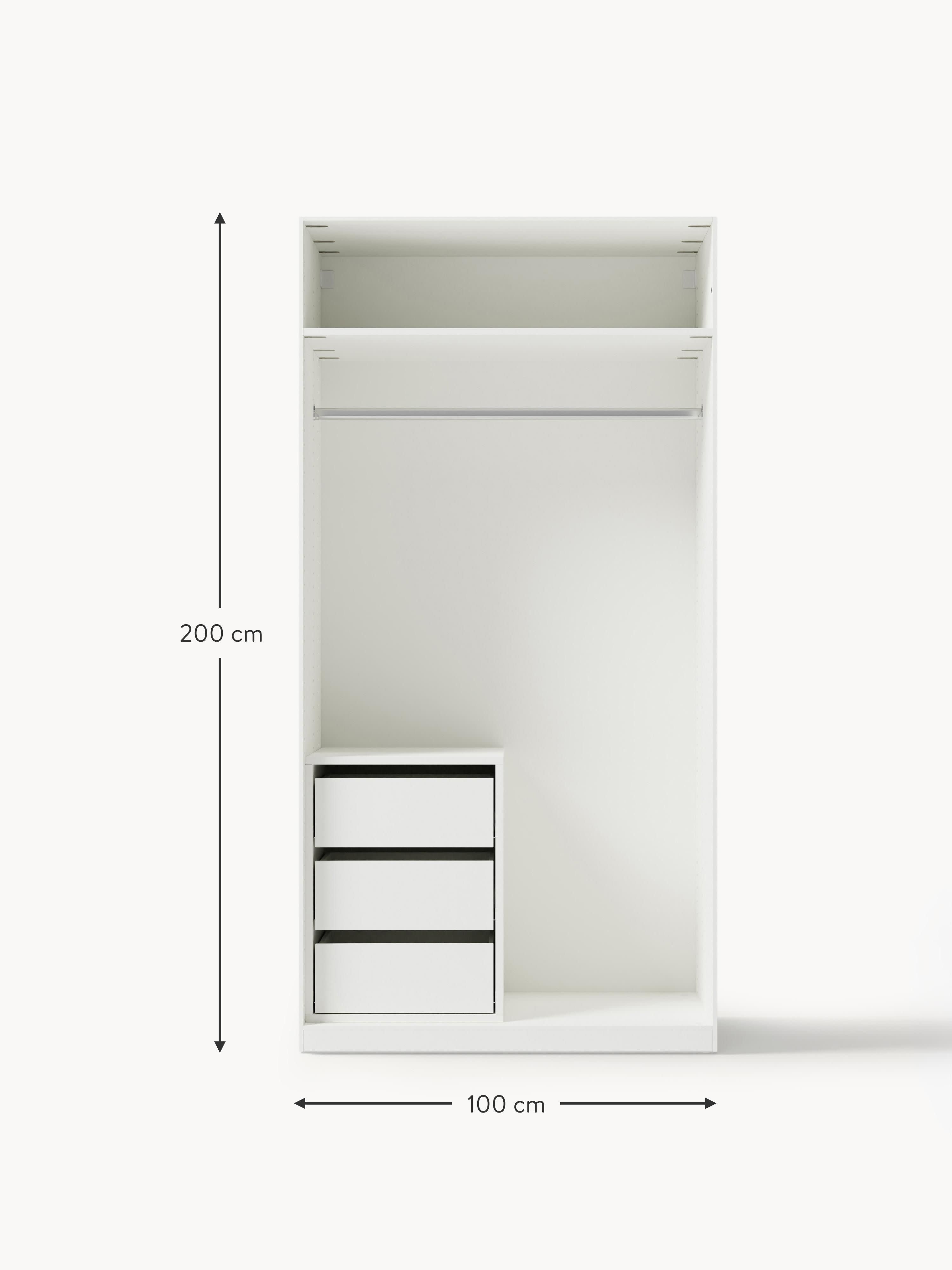 Jeanne Modular Hinged Door Wardrobe, 100 cm Wide, in various sizes