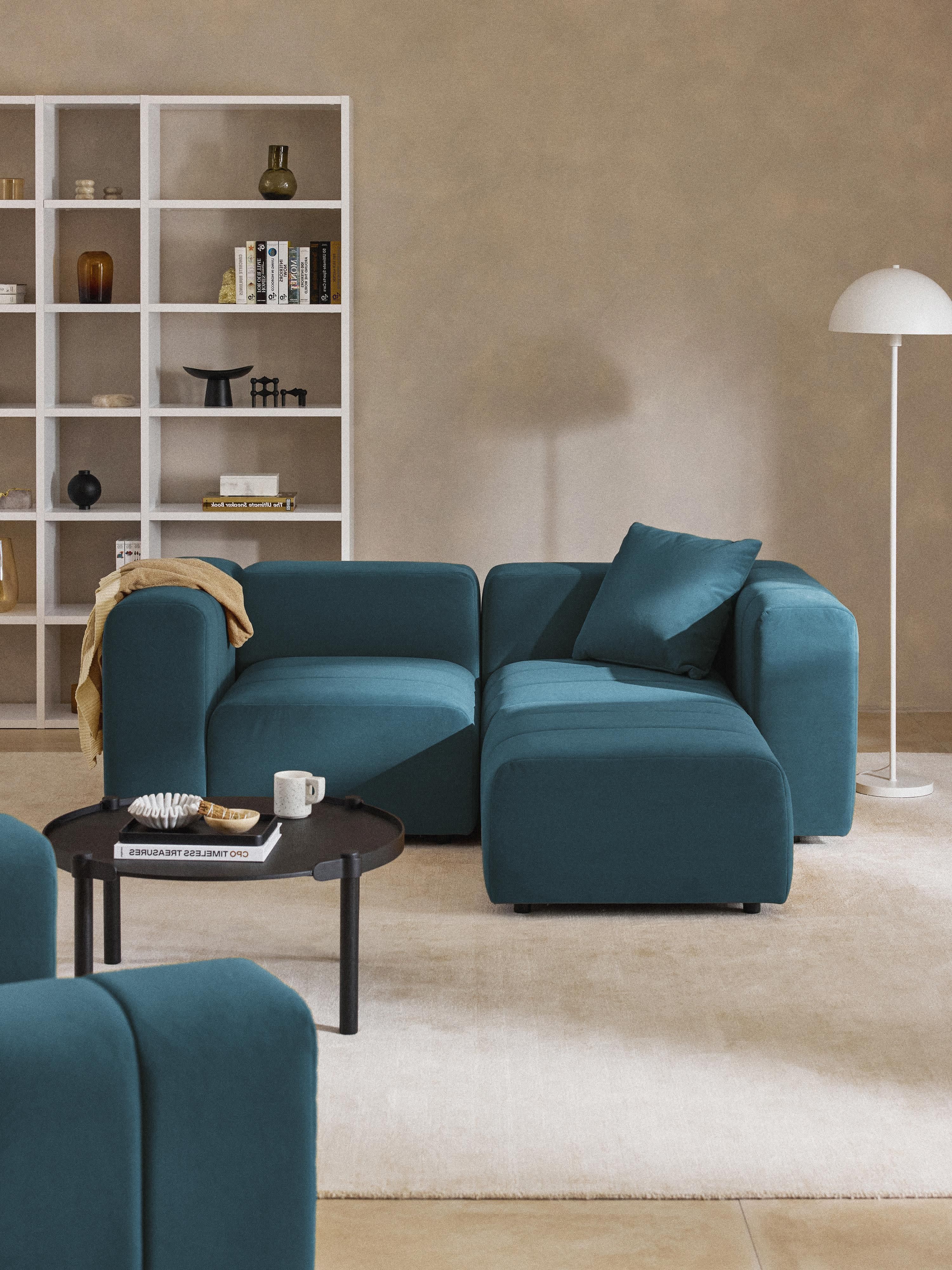 Lena Modular Velvet Sofa (2-seater) with Ottoman (left/right)