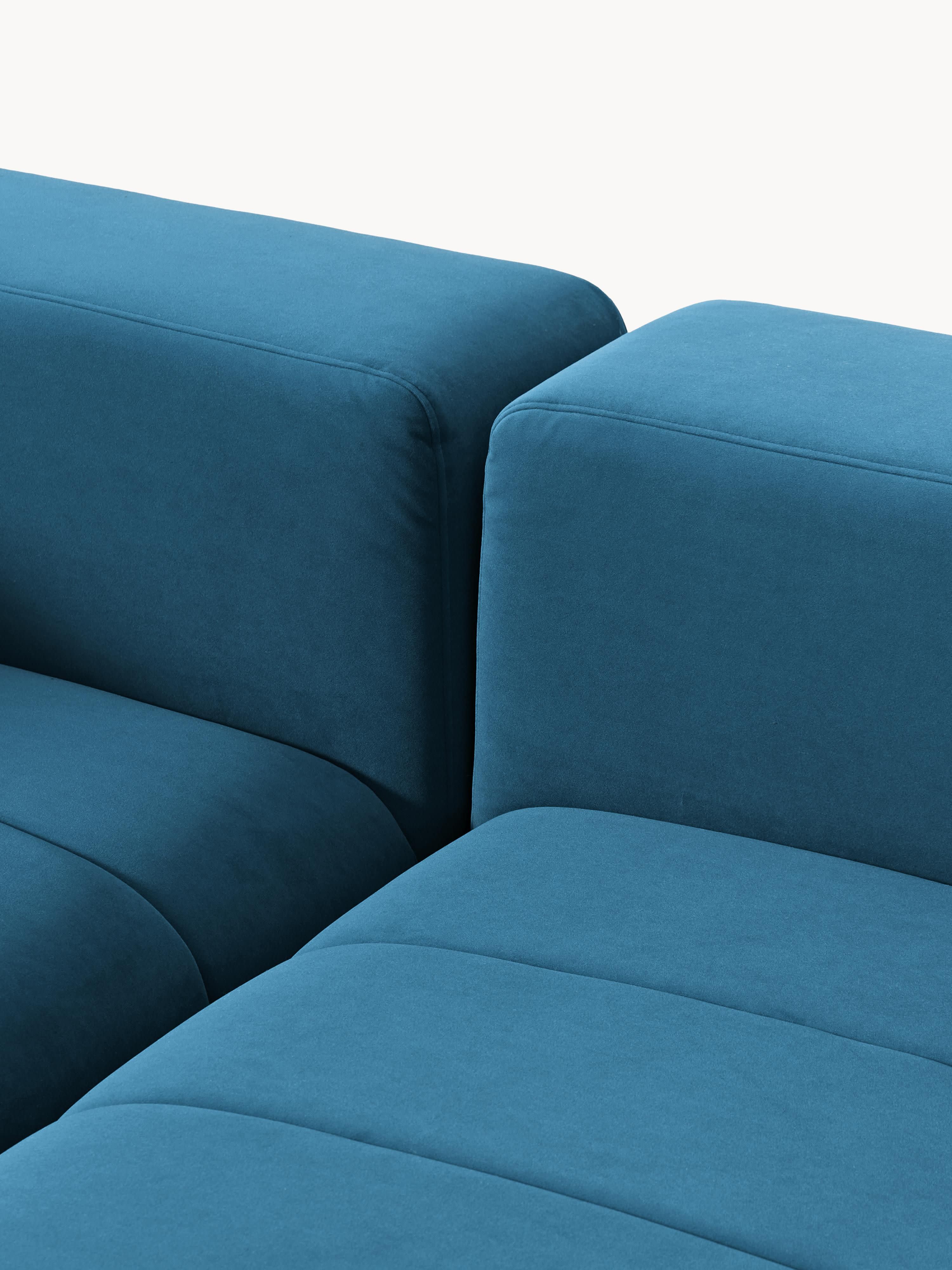 Lena Modular Velvet Sofa (2-seater) with Ottoman (left/right)