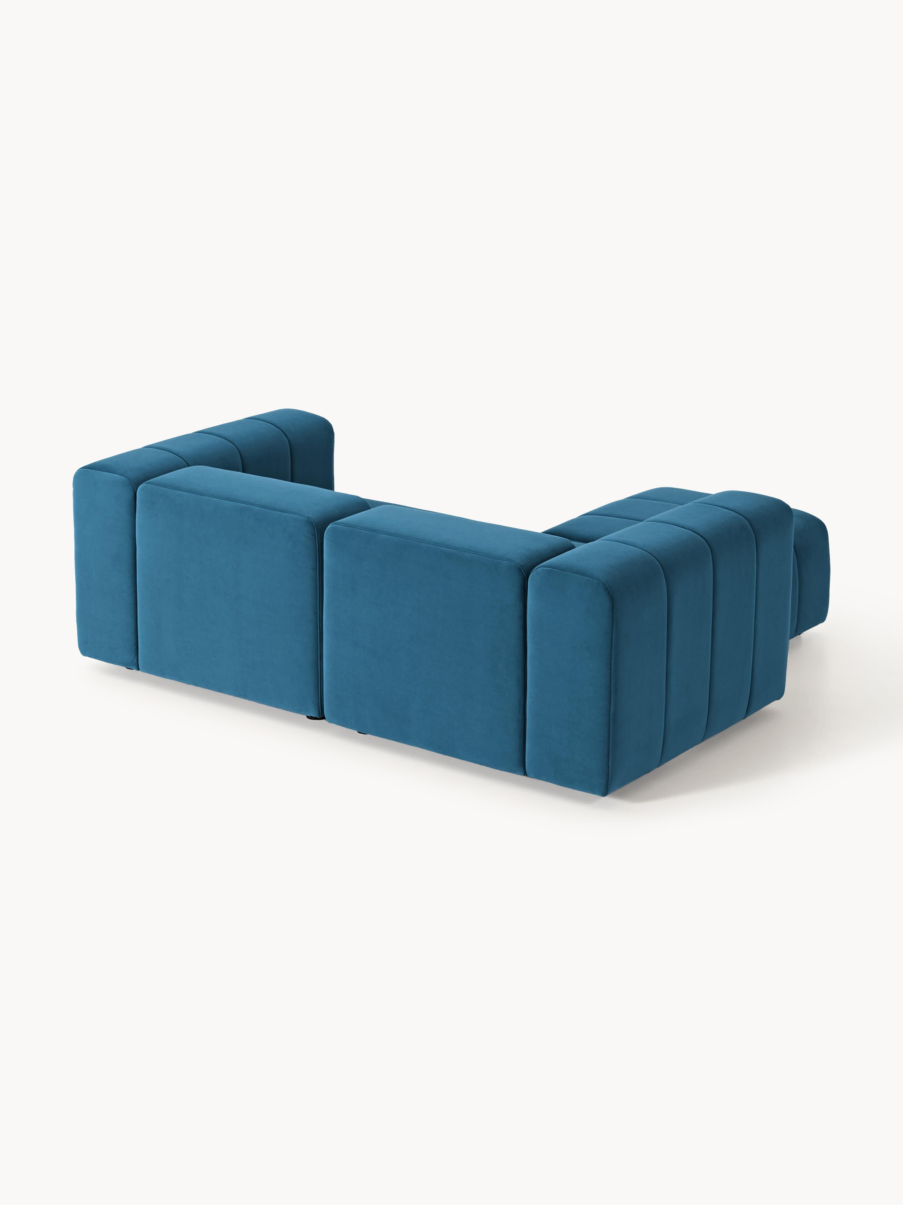 Lena Modular Velvet Sofa (2-seater) with Ottoman (left/right)