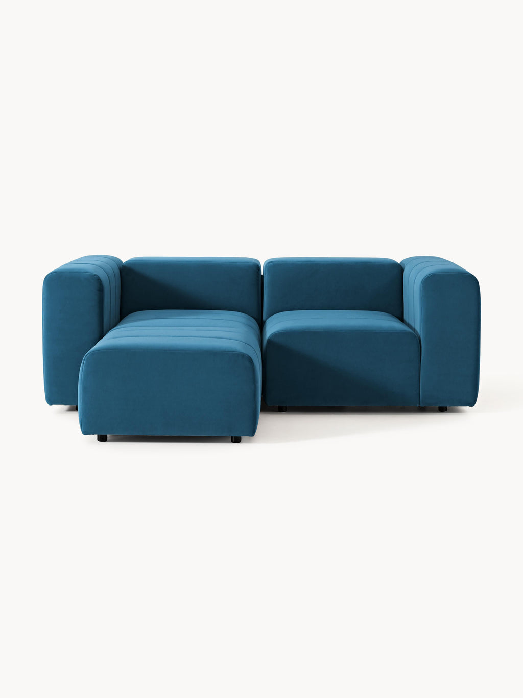 Lena Modular Velvet Sofa (2-seater) with Ottoman (left/right)