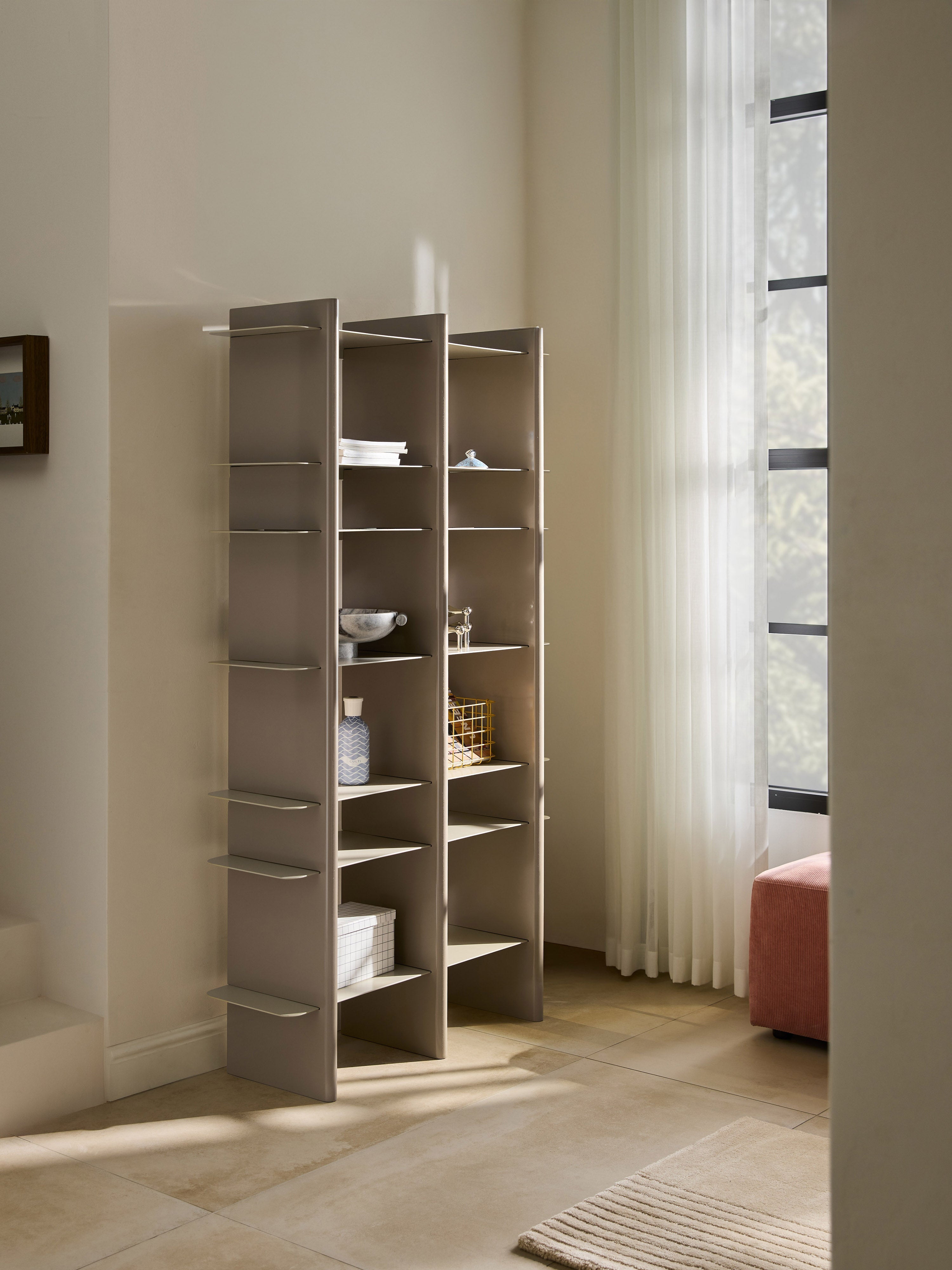 Rami Tall Shelving Unit with Metal Elements