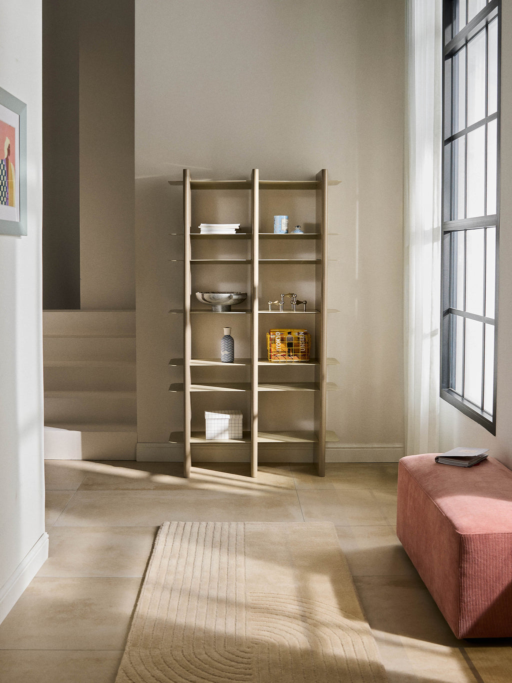 Rami Tall Shelving Unit with Metal Elements