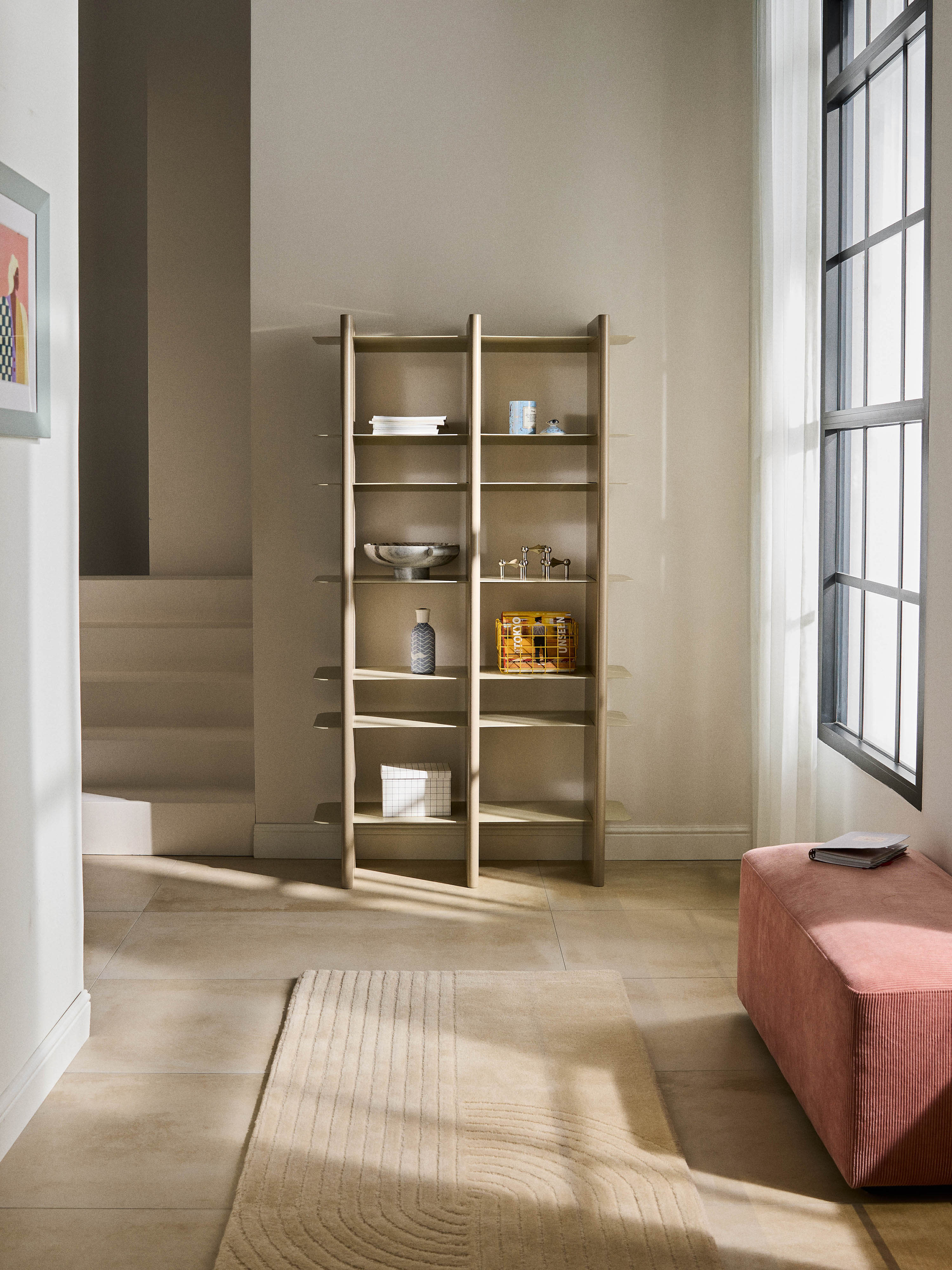 Rami Tall Shelving Unit with Metal Elements