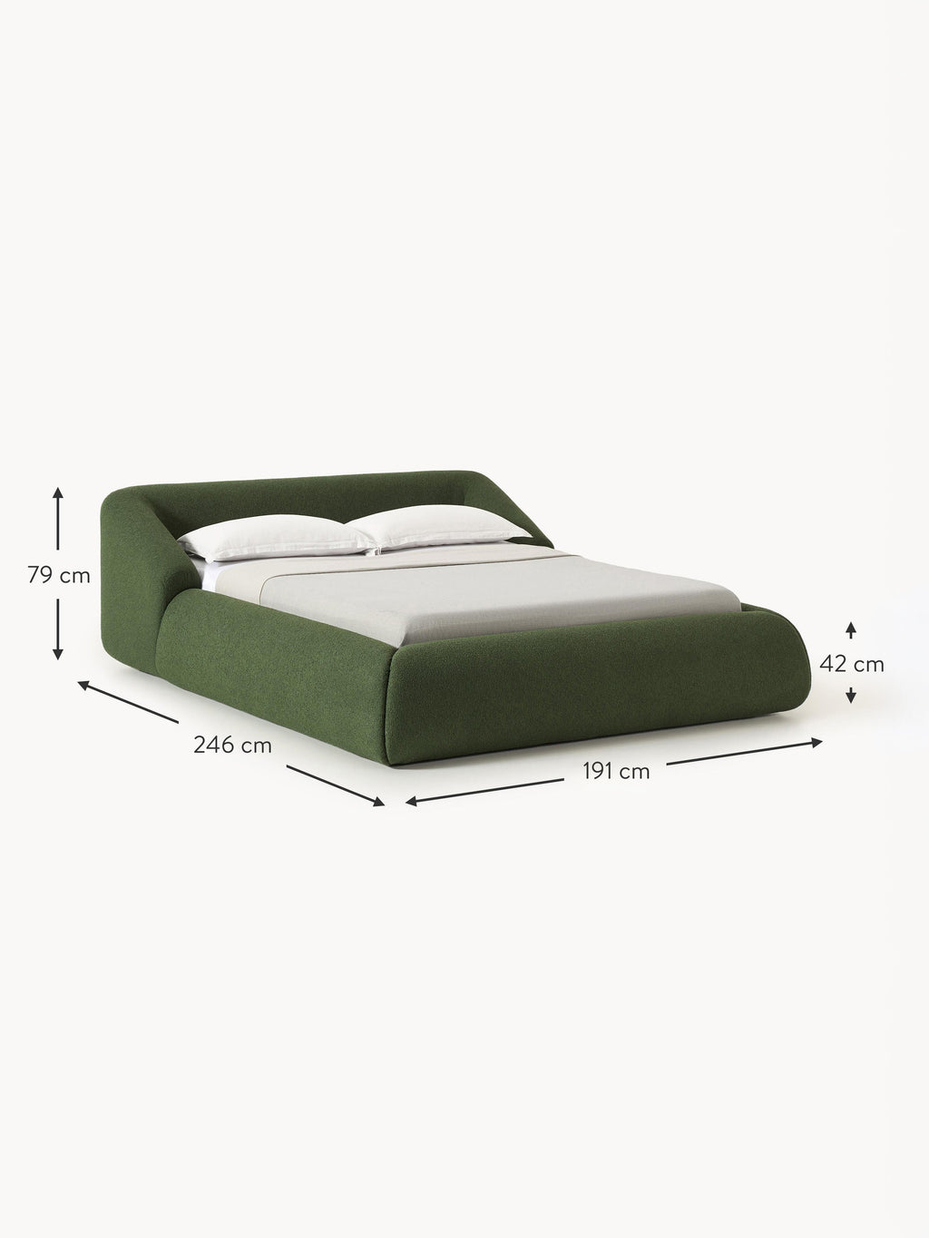 Sofia Upholstered Bouclé Bed
