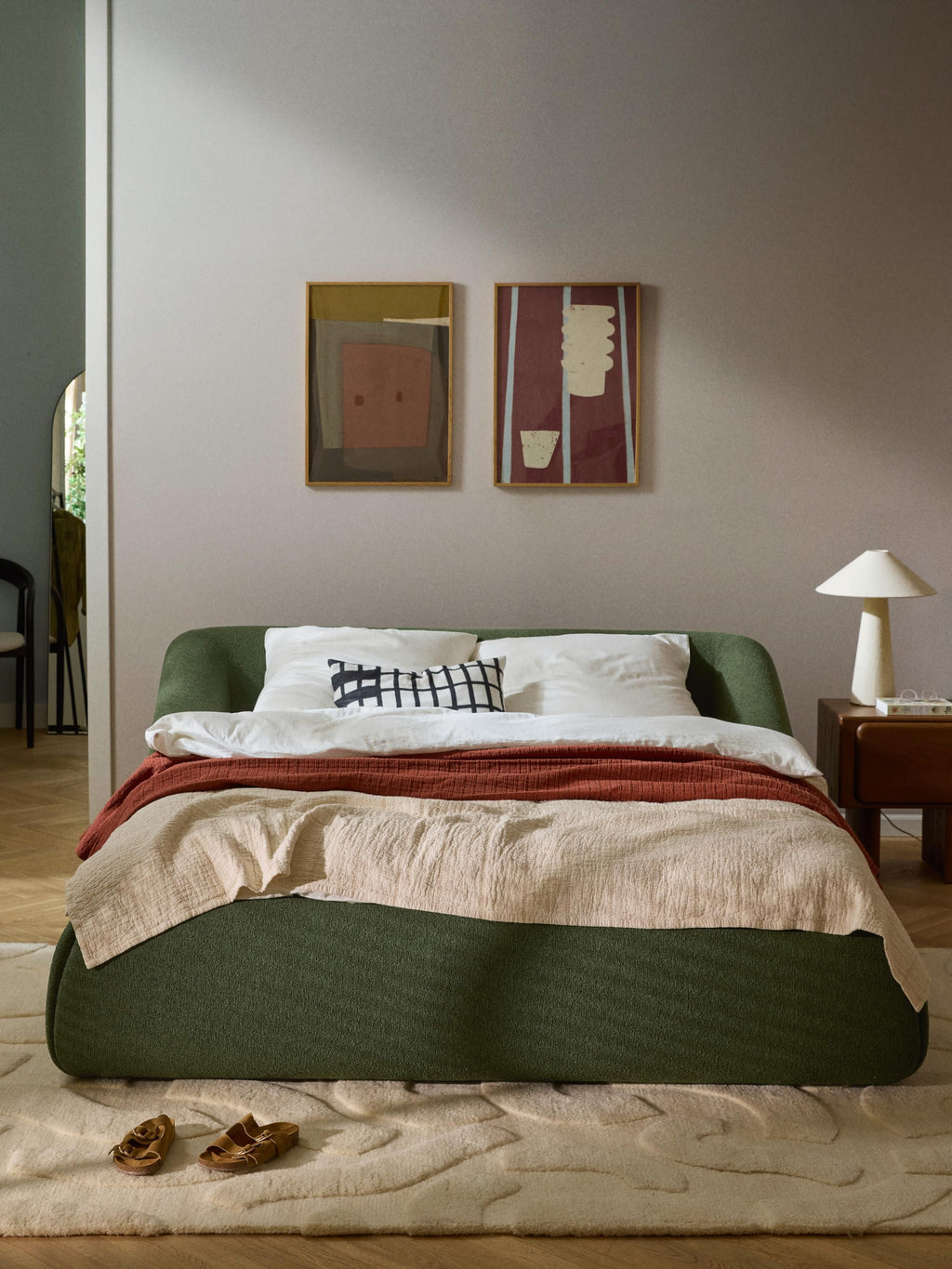 Sofia Upholstered Bouclé Bed