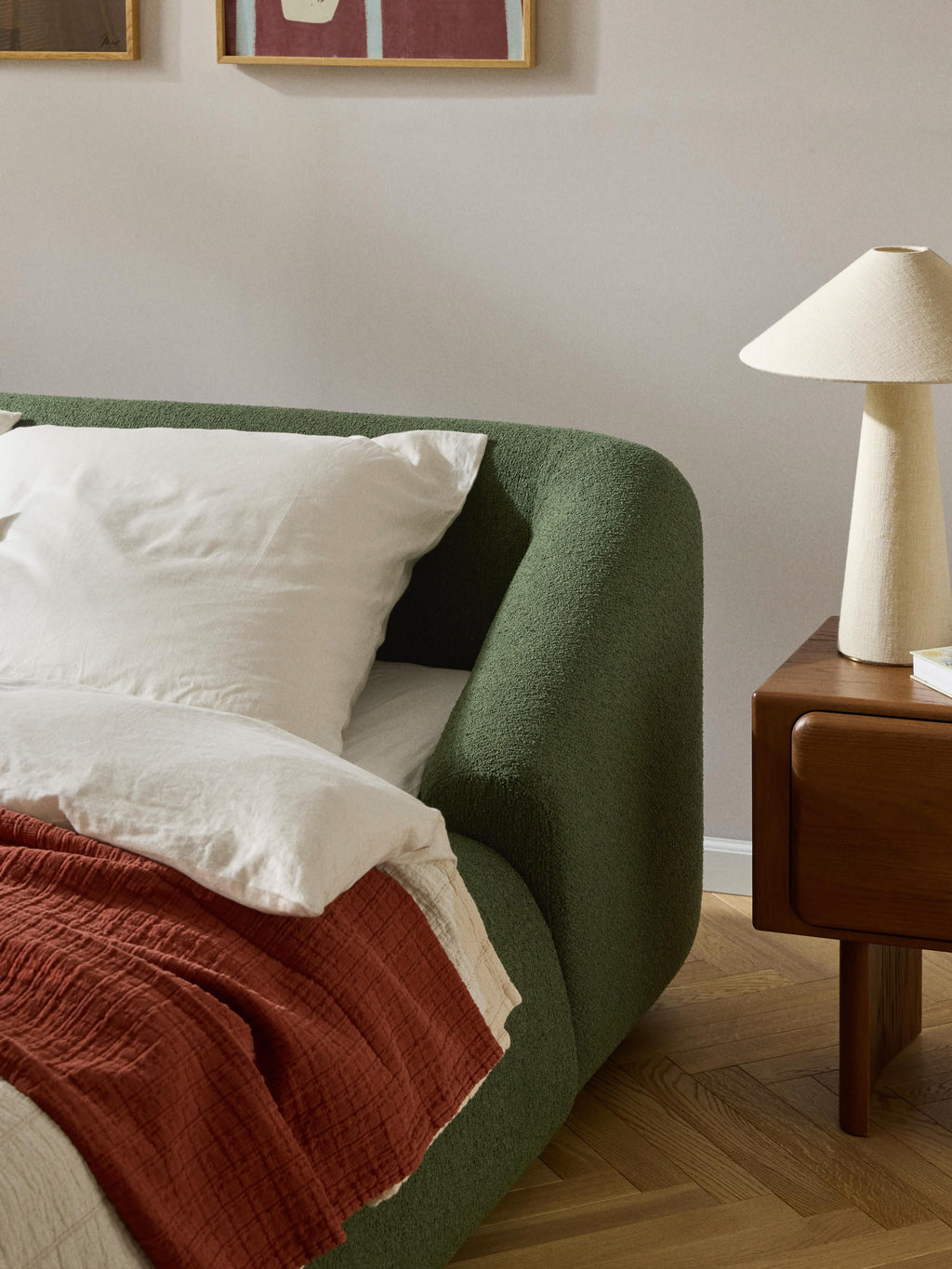 Sofia Upholstered Bouclé Bed