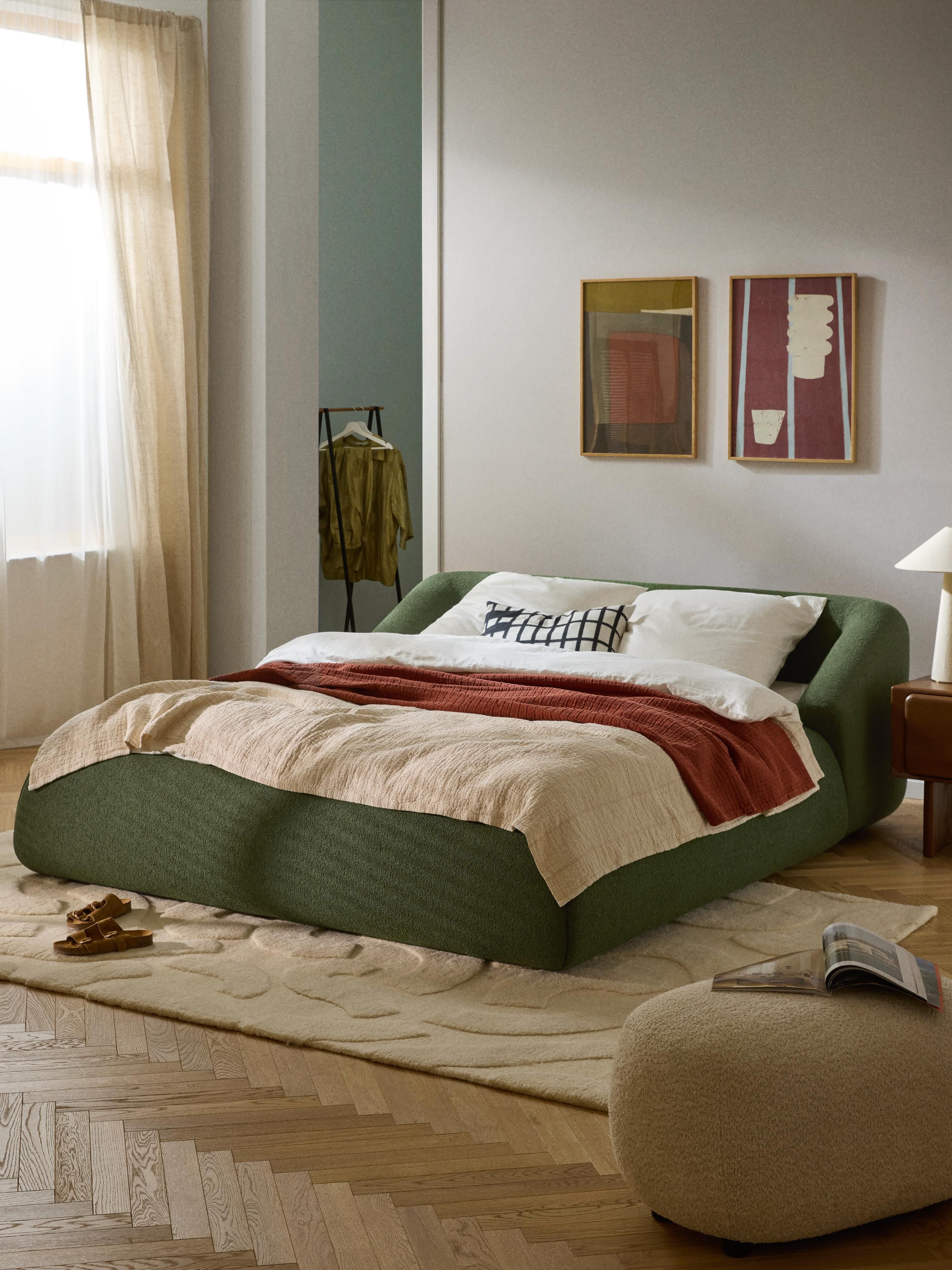 Sofia Upholstered Bouclé Bed