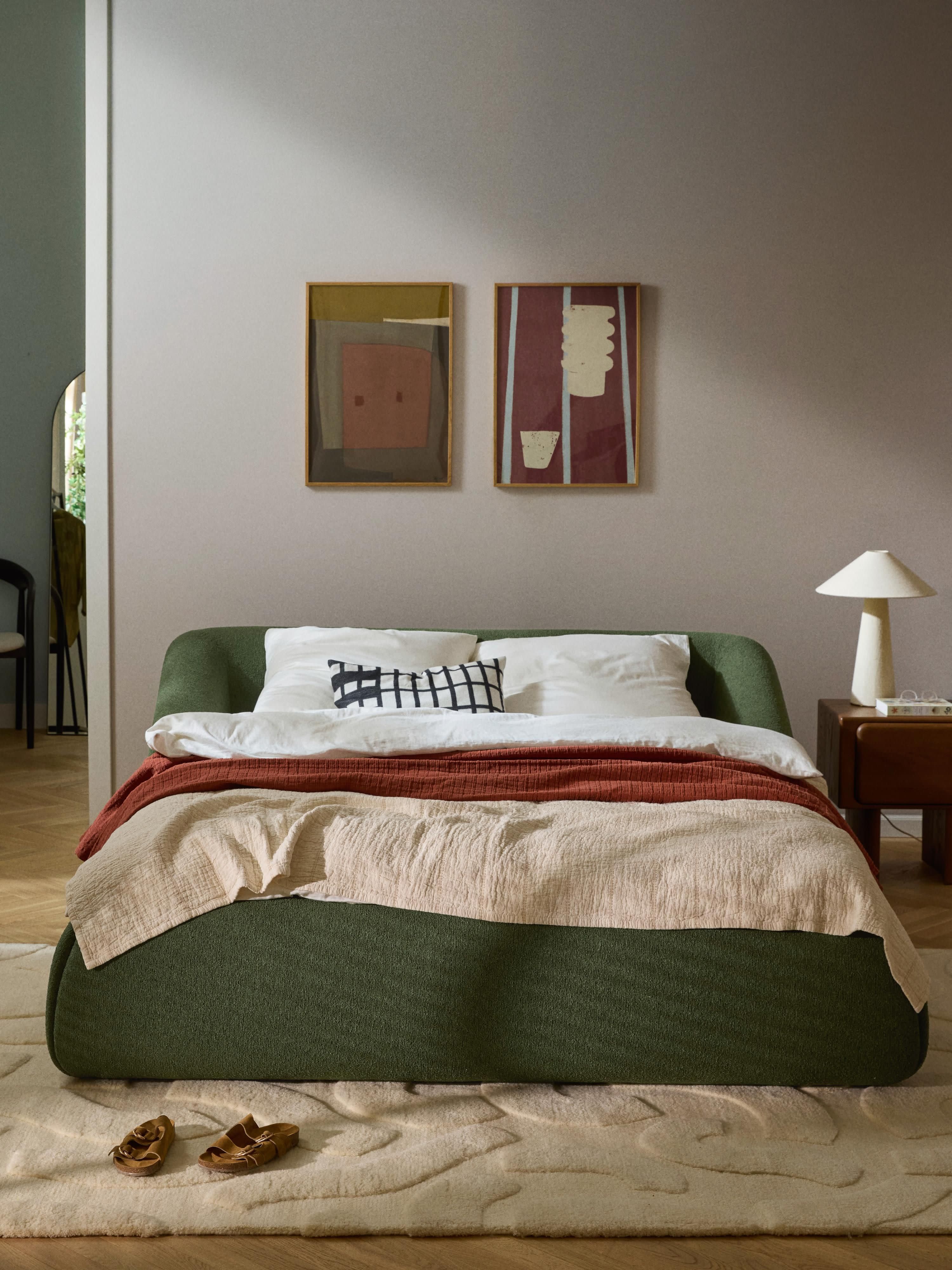 Sofia Upholstered Bouclé Bed