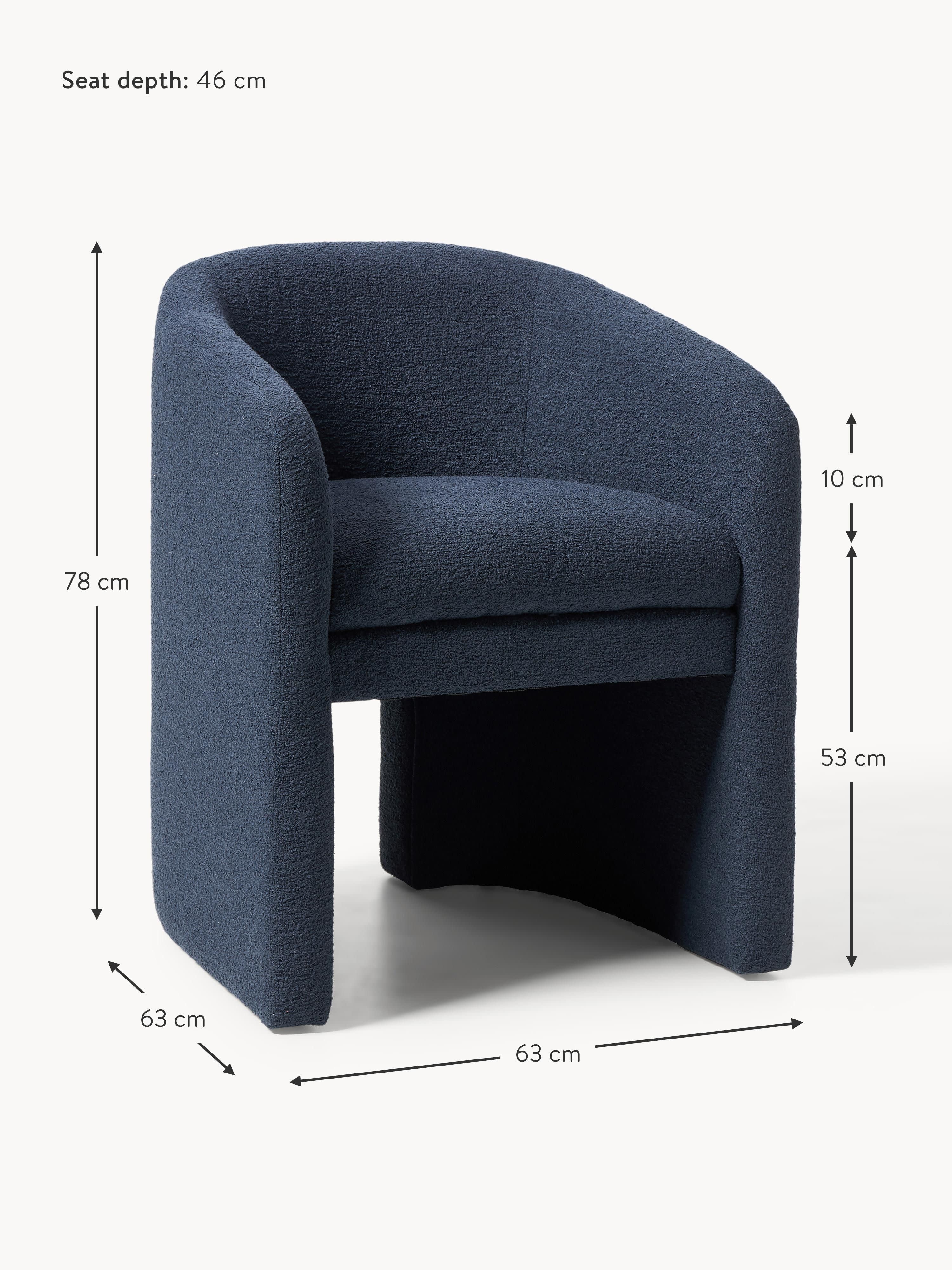 Mairo Bouclé Dining Chair with Armrests