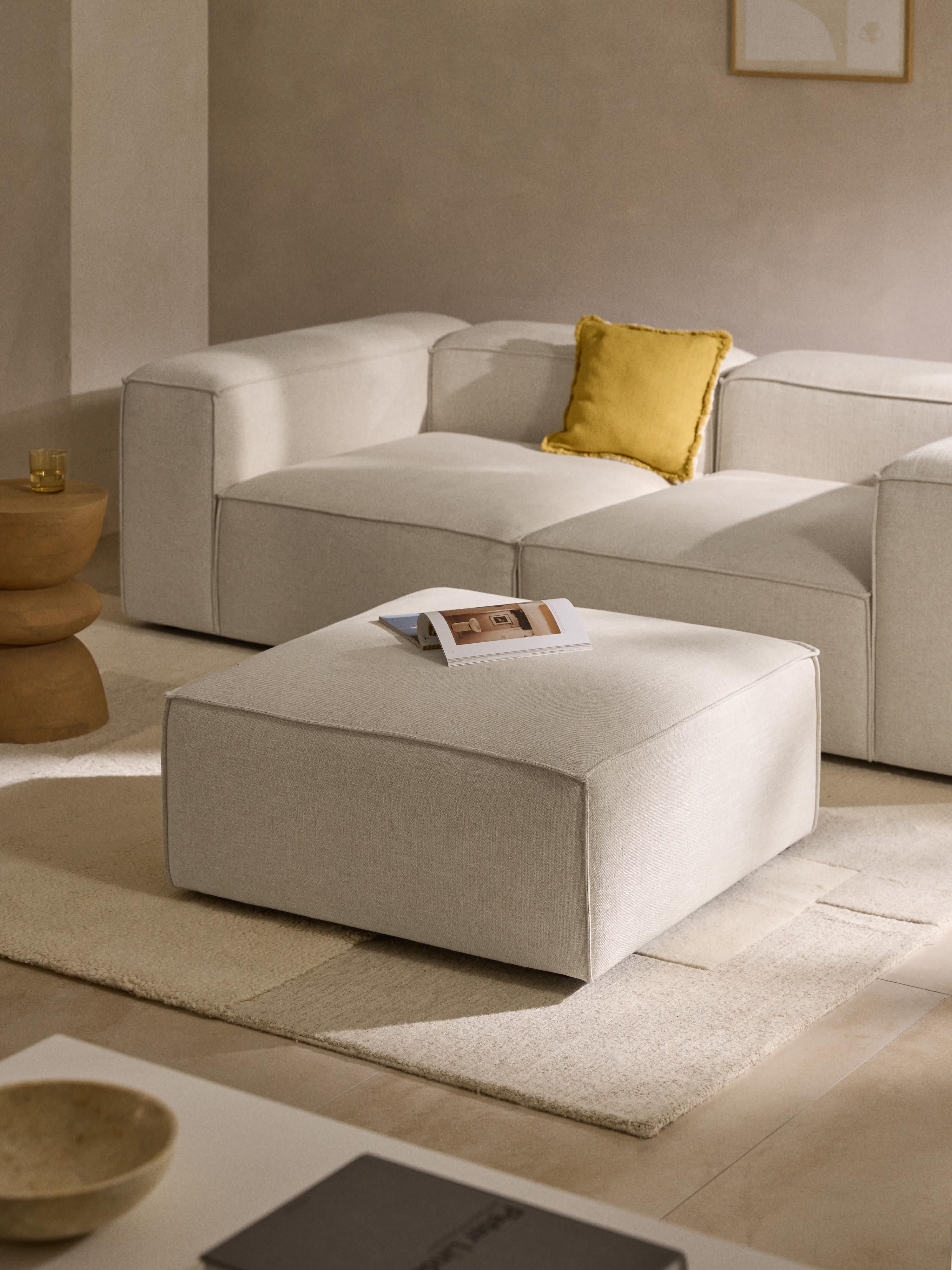Lennon Linen Blend Ottoman