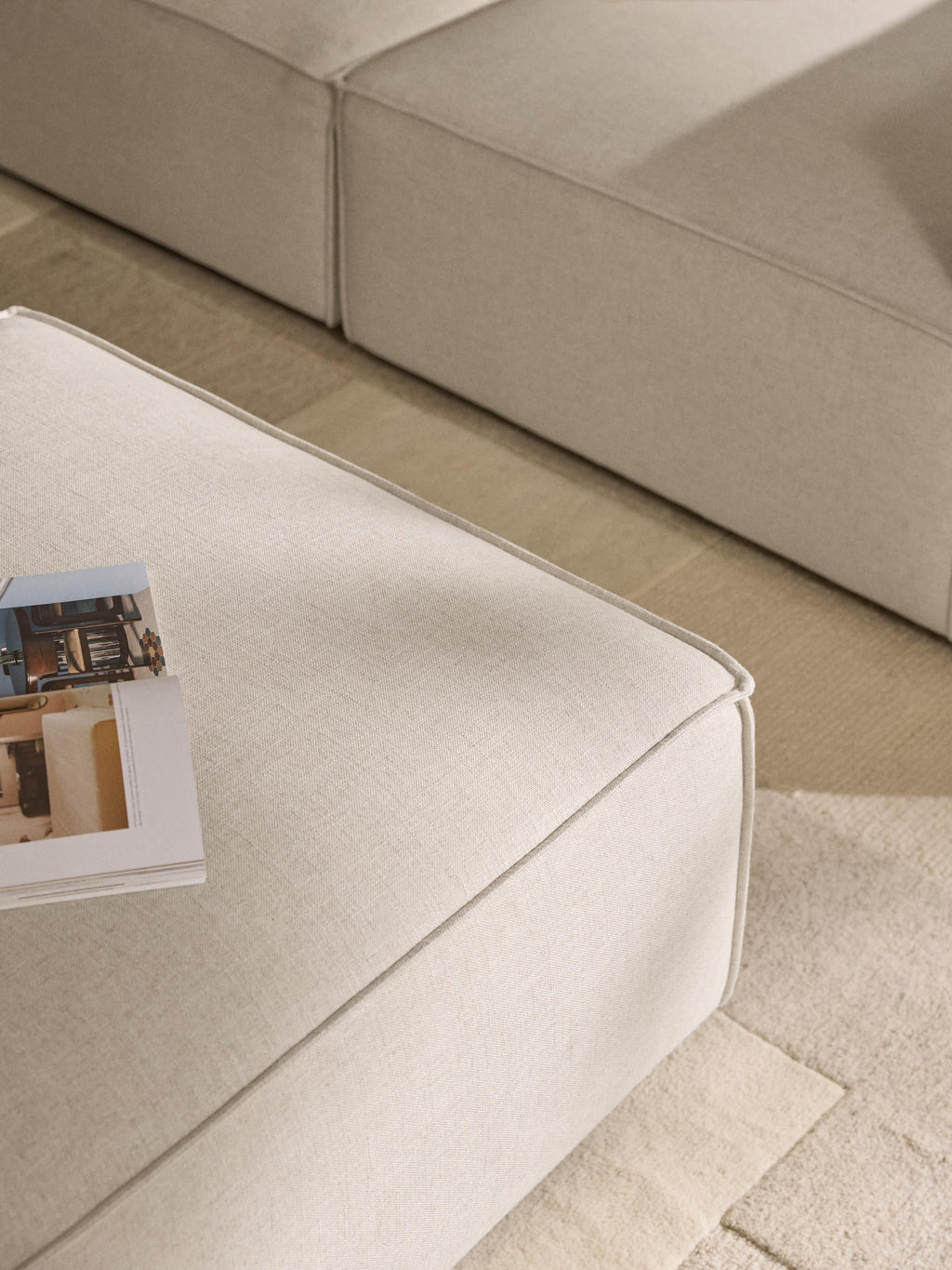 Lennon Linen Blend Ottoman