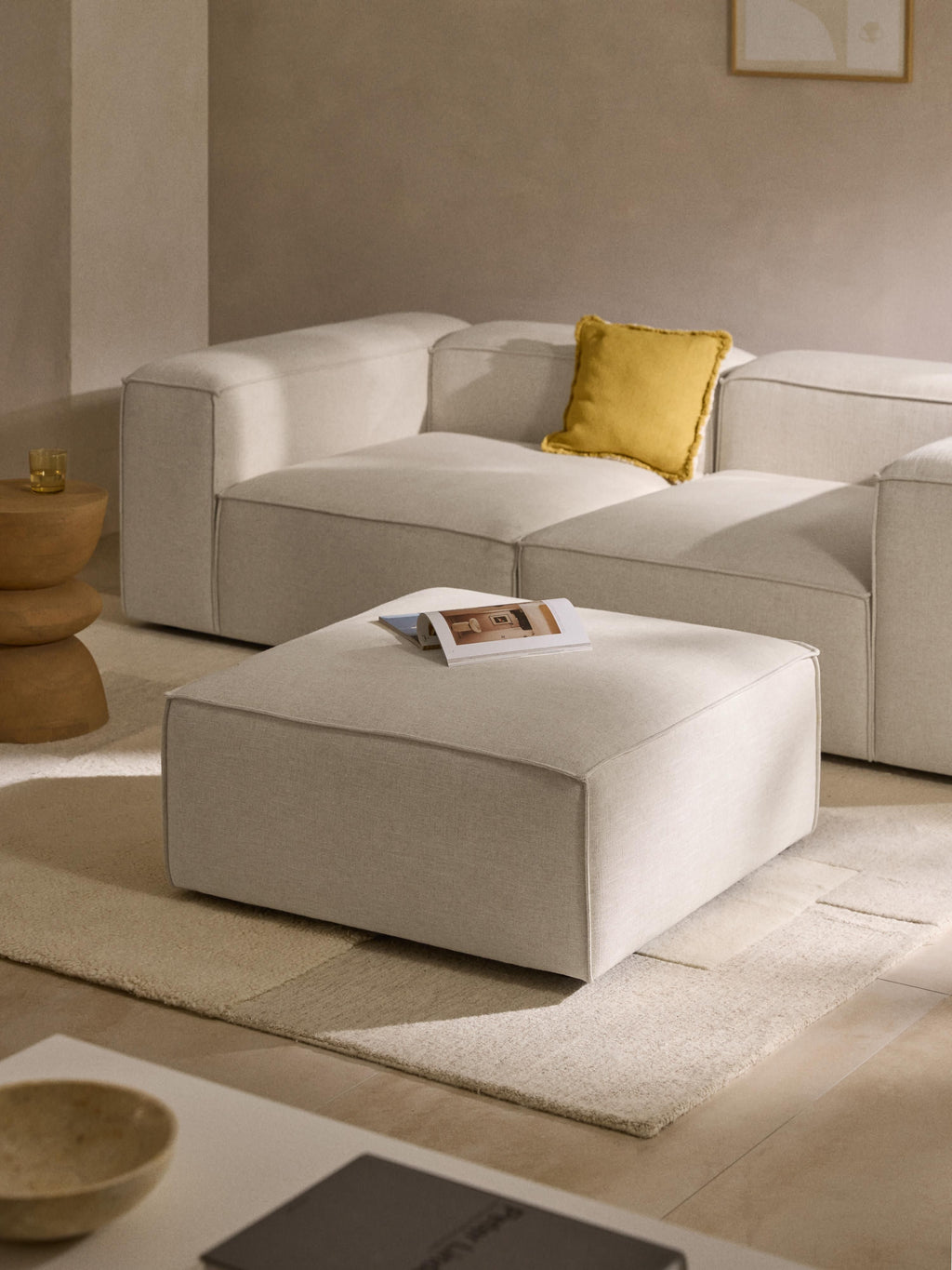 Lennon Linen Blend Ottoman