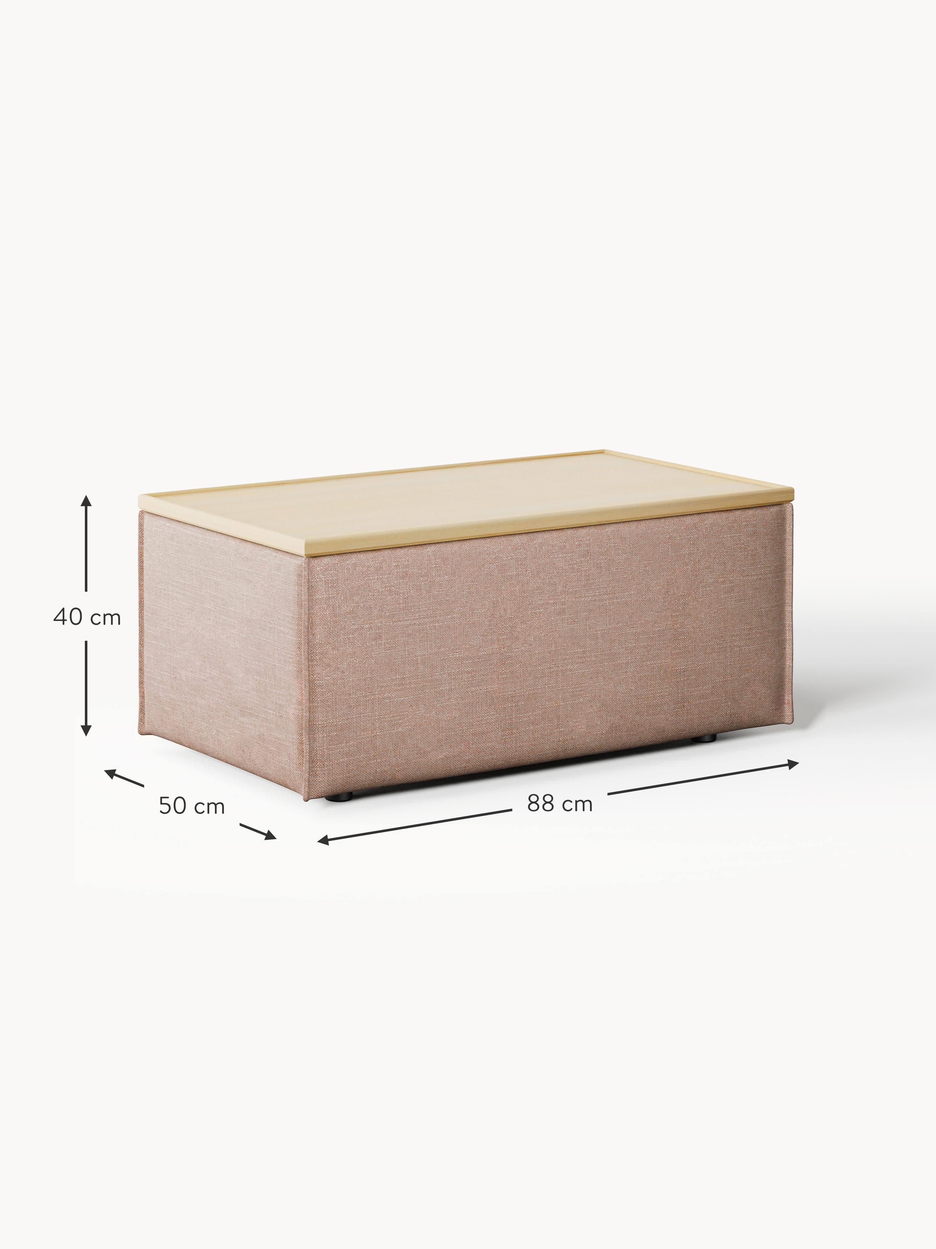 Lennon Linen Blend Ottoman with Storage