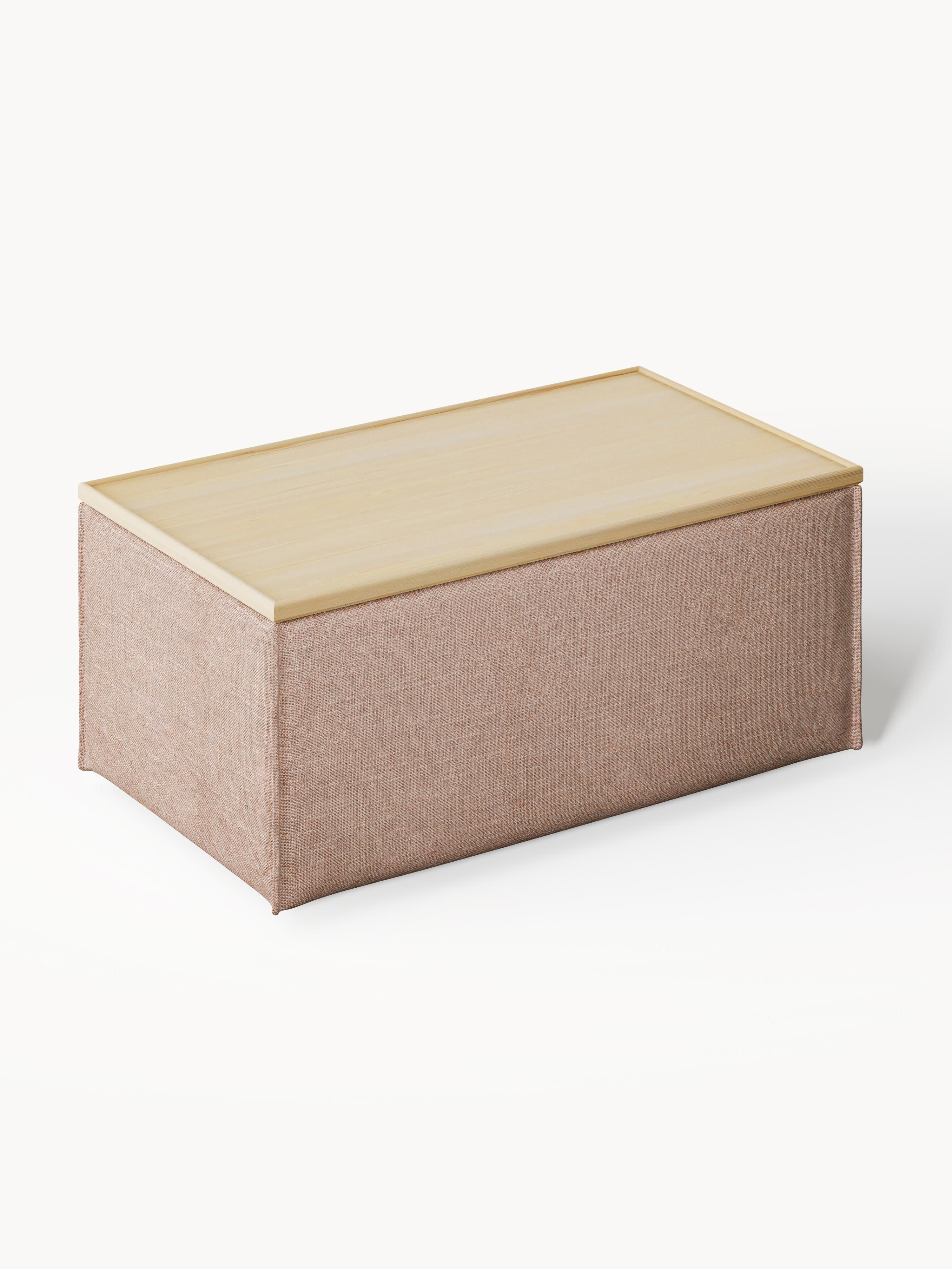 Lennon Linen Blend Ottoman with Storage