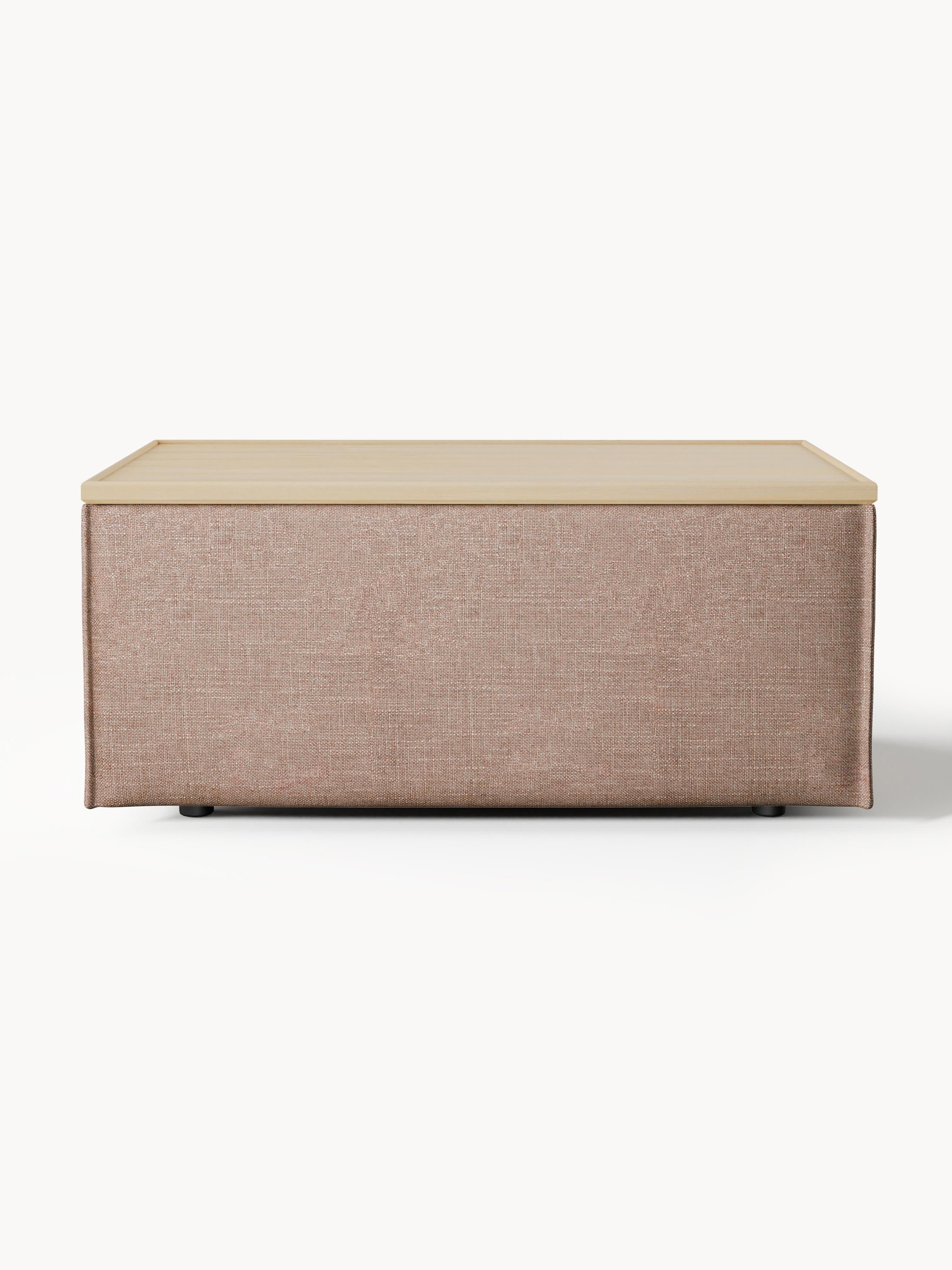 Lennon Linen Blend Ottoman with Storage