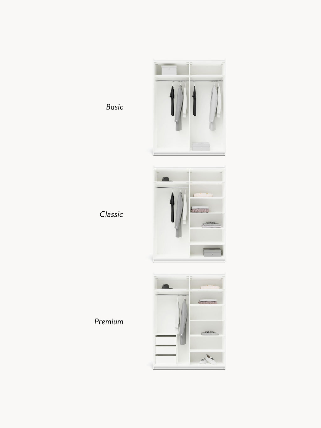 Charlotte Modular Sliding Door Wardrobe, 150 cm Wide, in various sizes