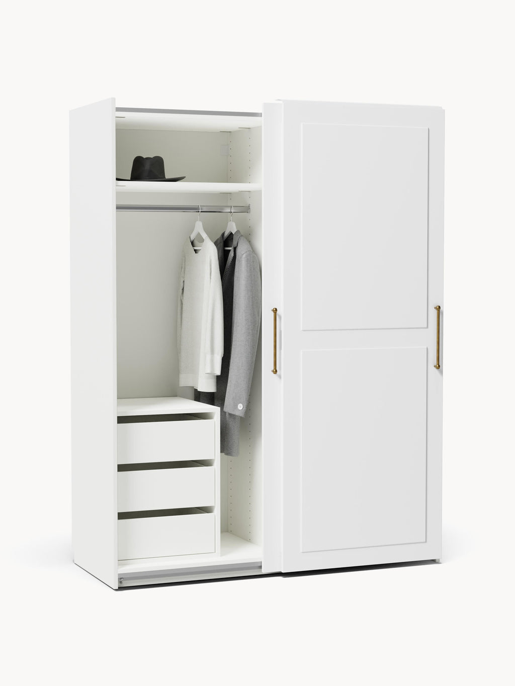 Charlotte Modular Sliding Door Wardrobe, 150 cm Wide, in various sizes