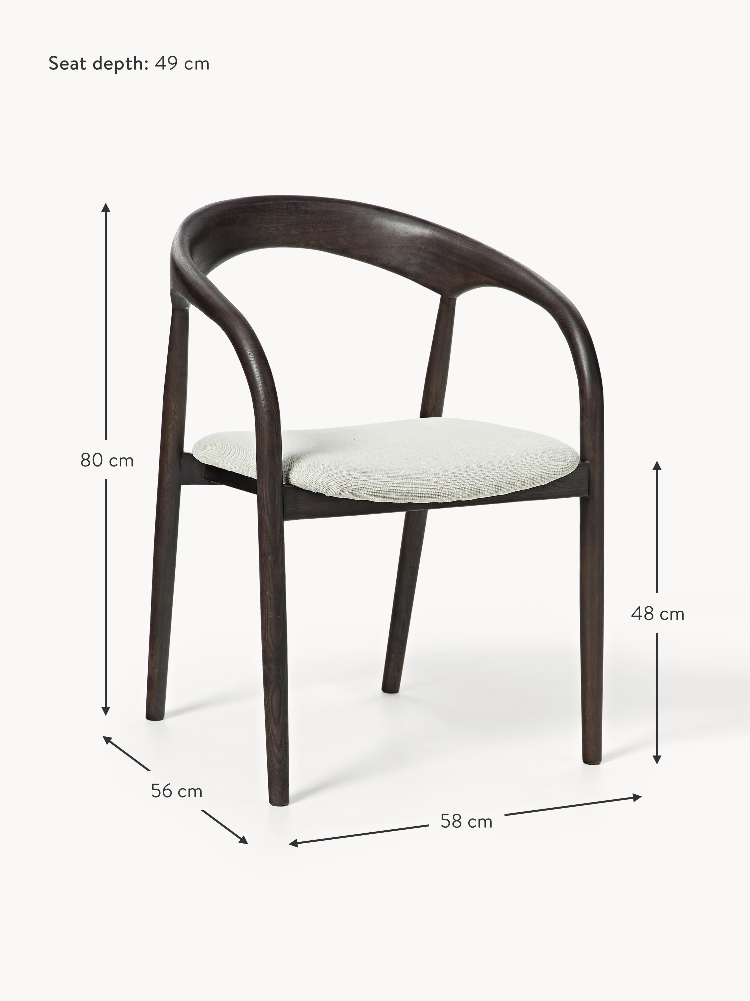 Camille Ash Wood Dining Chair with Seat Cushion