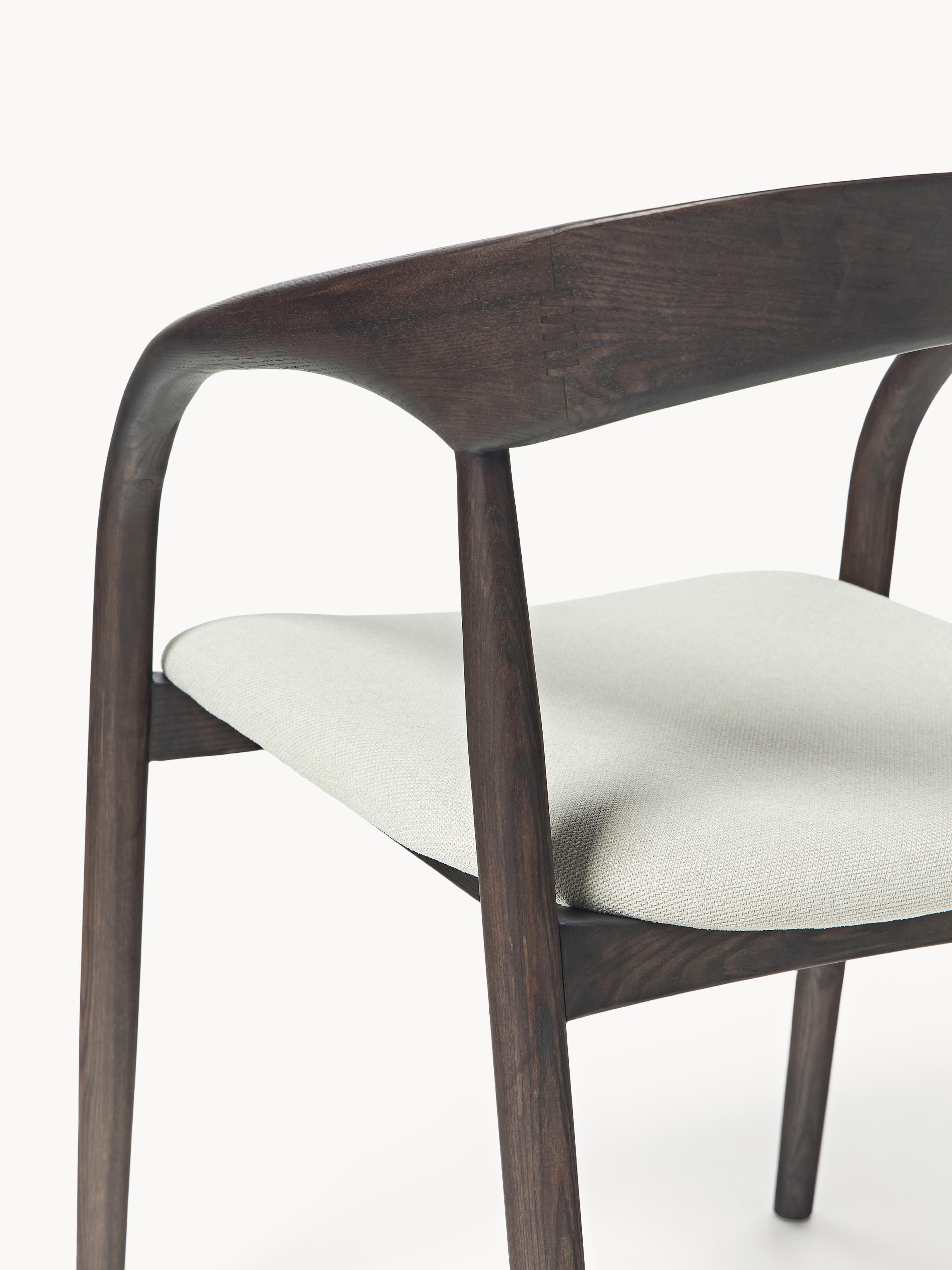Camille Ash Wood Dining Chair with Seat Cushion
