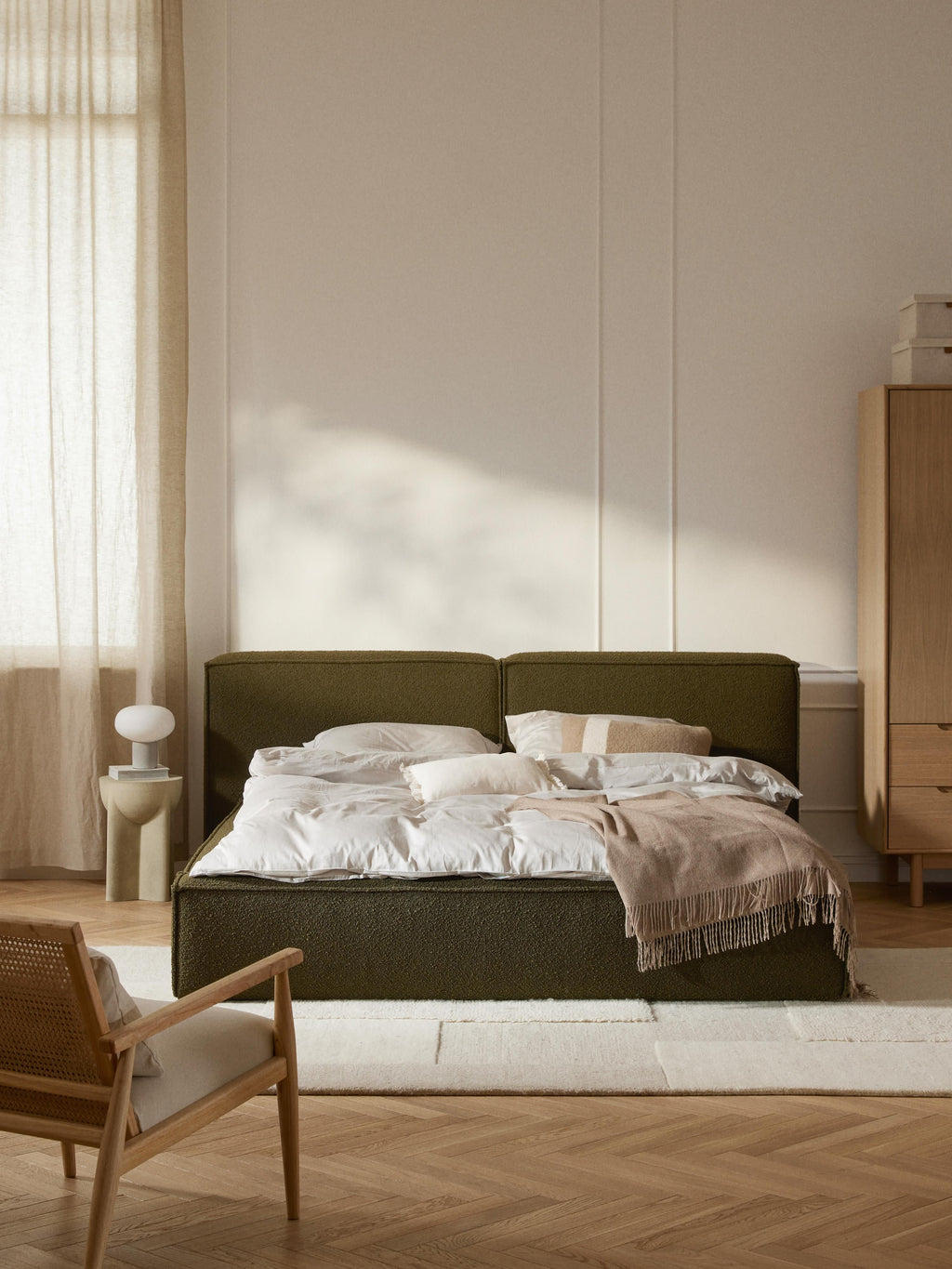 Lennon Upholstered Bouclé Bed