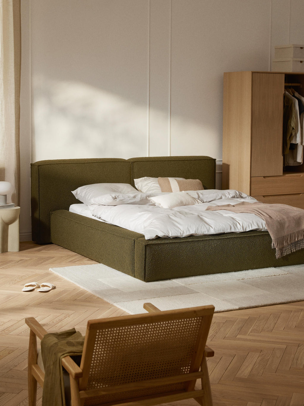 Lennon Upholstered Bouclé Bed