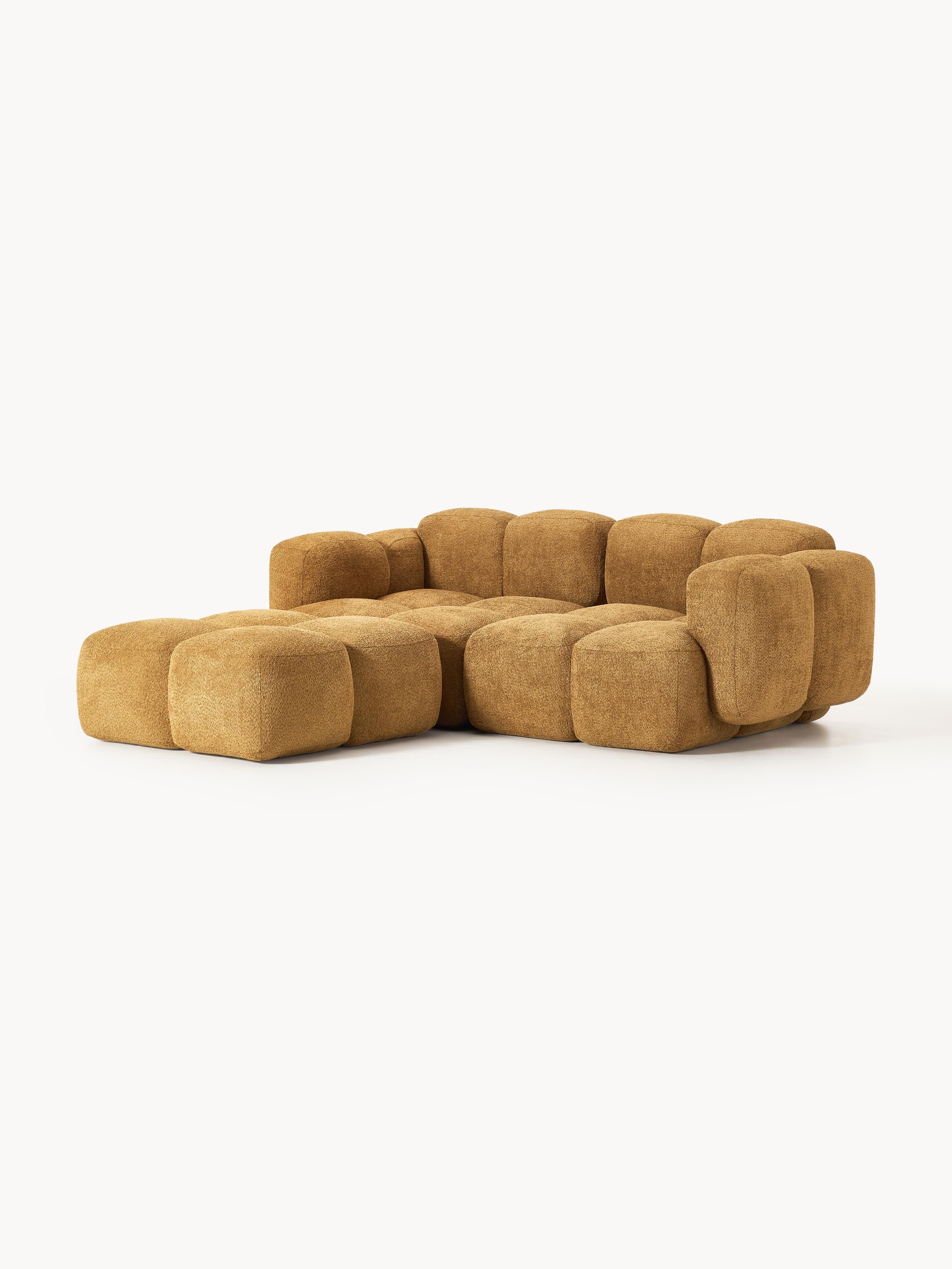Tayla Modular Teddy-Bouclé Sofa (3-seater) with Ottoman (left/right)
