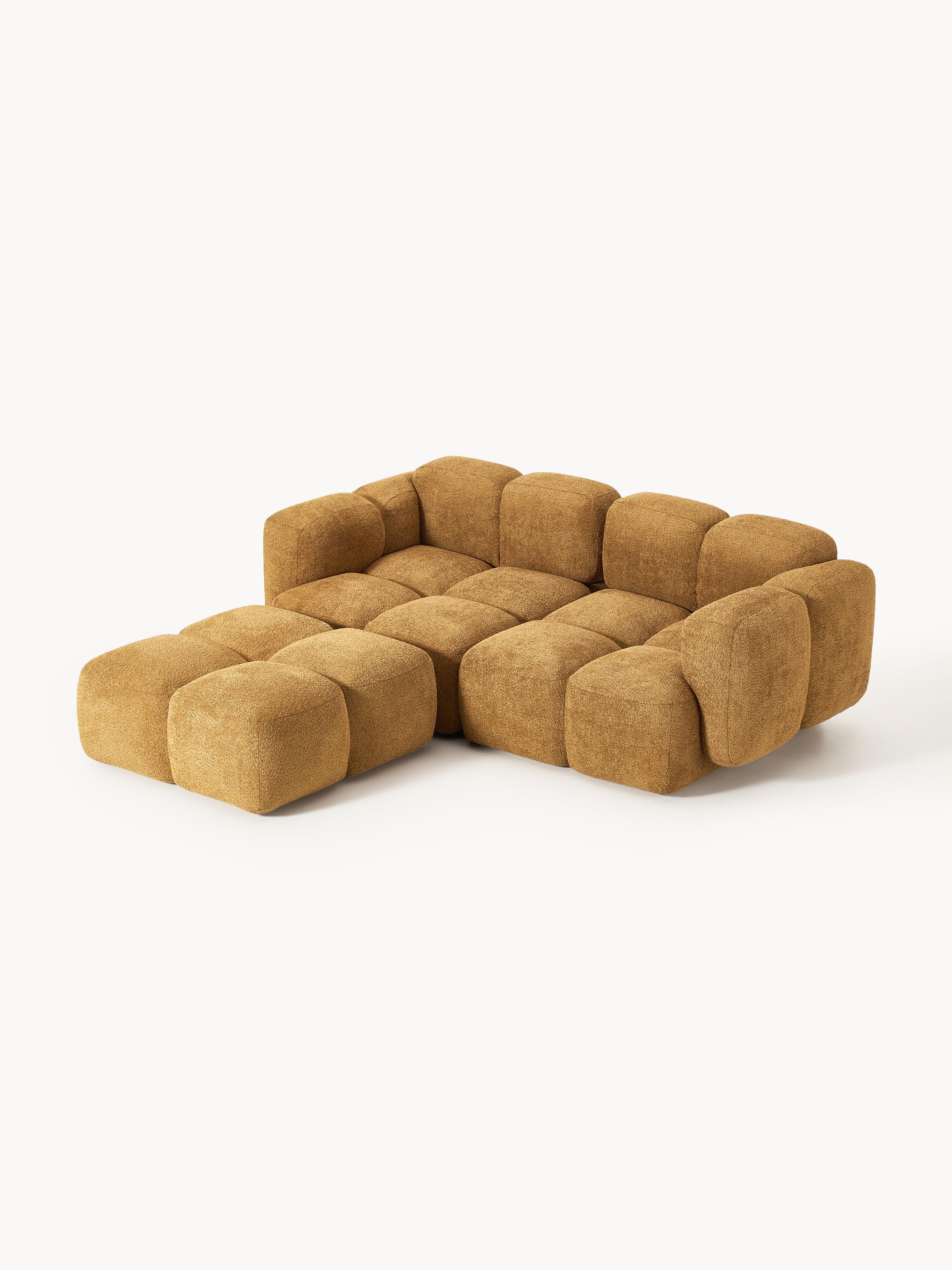 Tayla Modular Teddy-Bouclé Sofa (3-seater) with Ottoman (left/right)