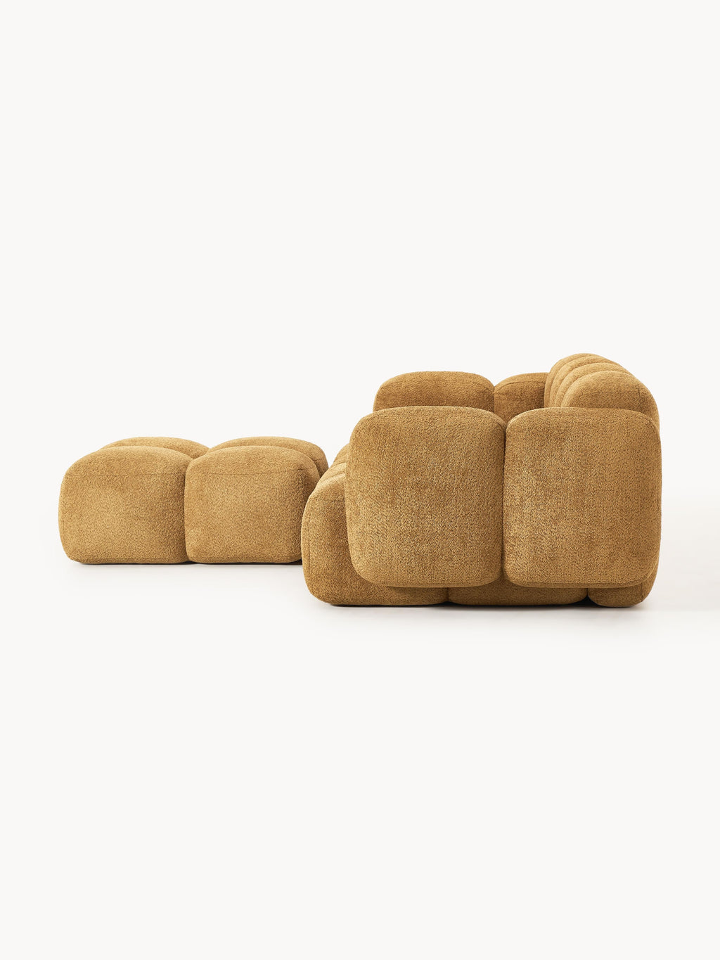Tayla Modular Teddy-Bouclé Sofa (3-seater) with Ottoman (left/right)