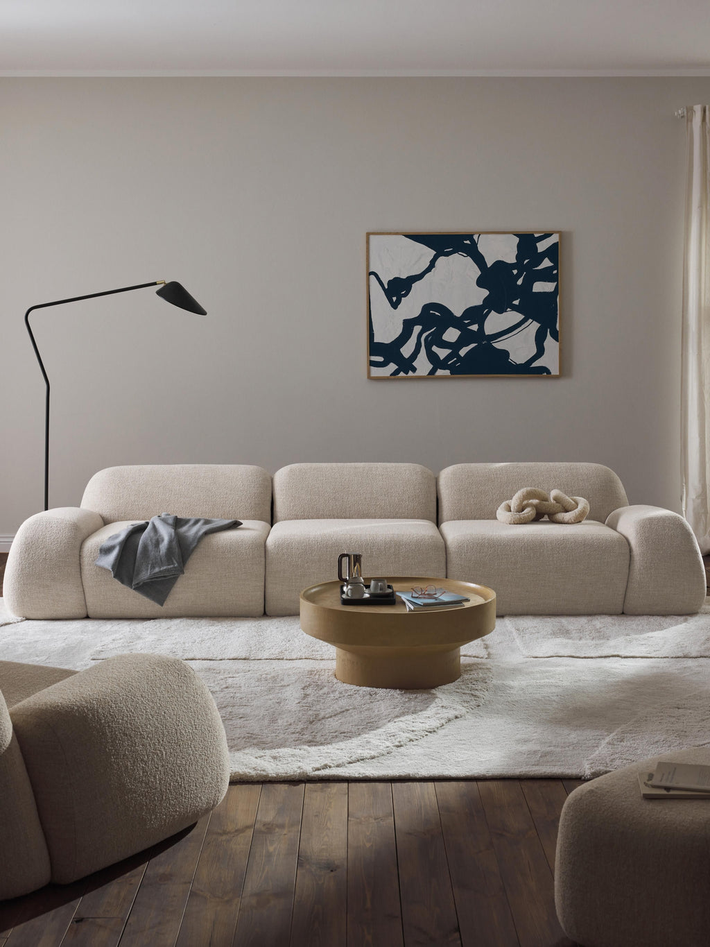 Wolke Modular Bouclé Sofa (4-seater)