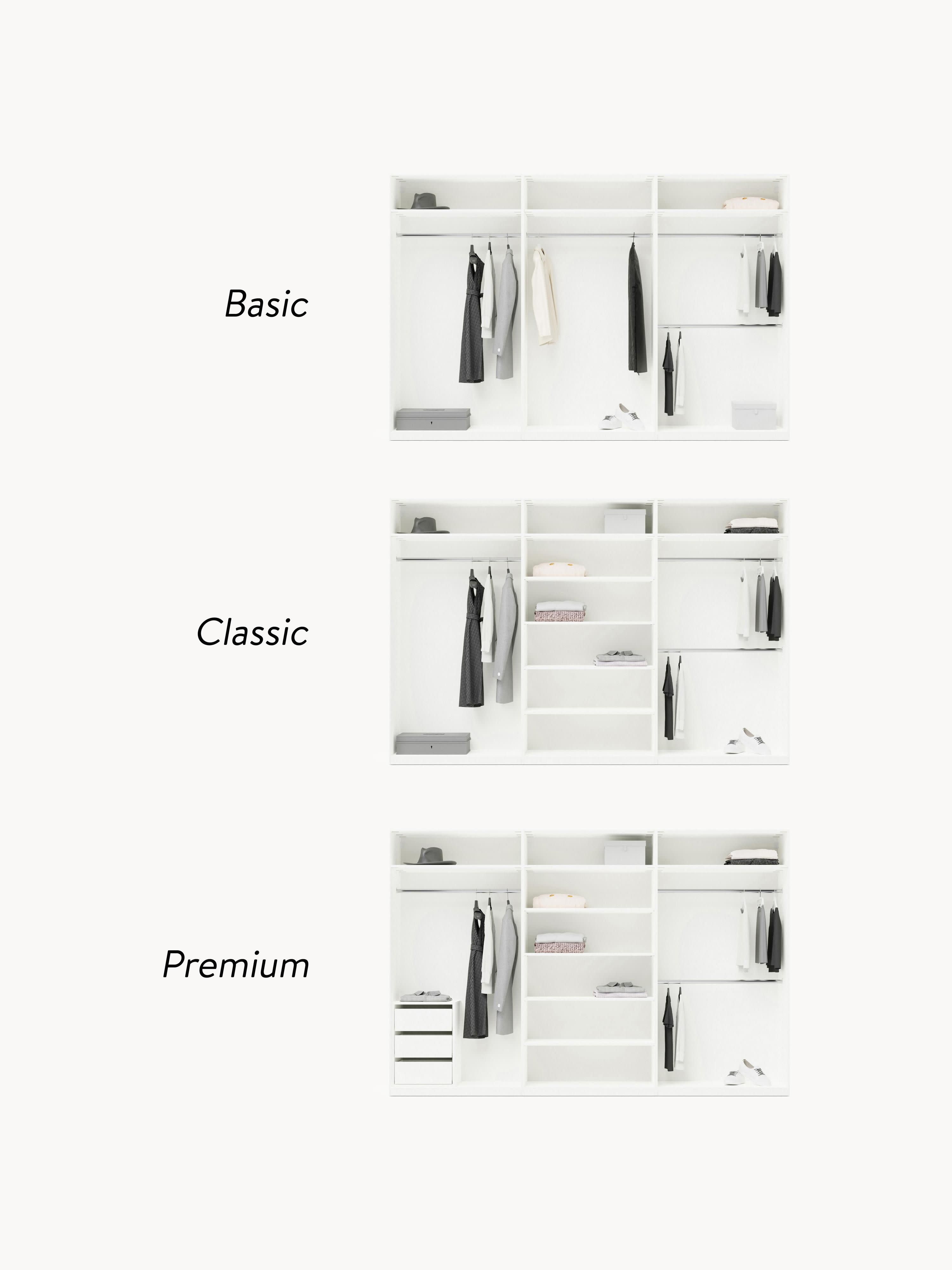 Charlotte Modular Hinged Door Wardrobe, 100 cm Wide, in various sizes