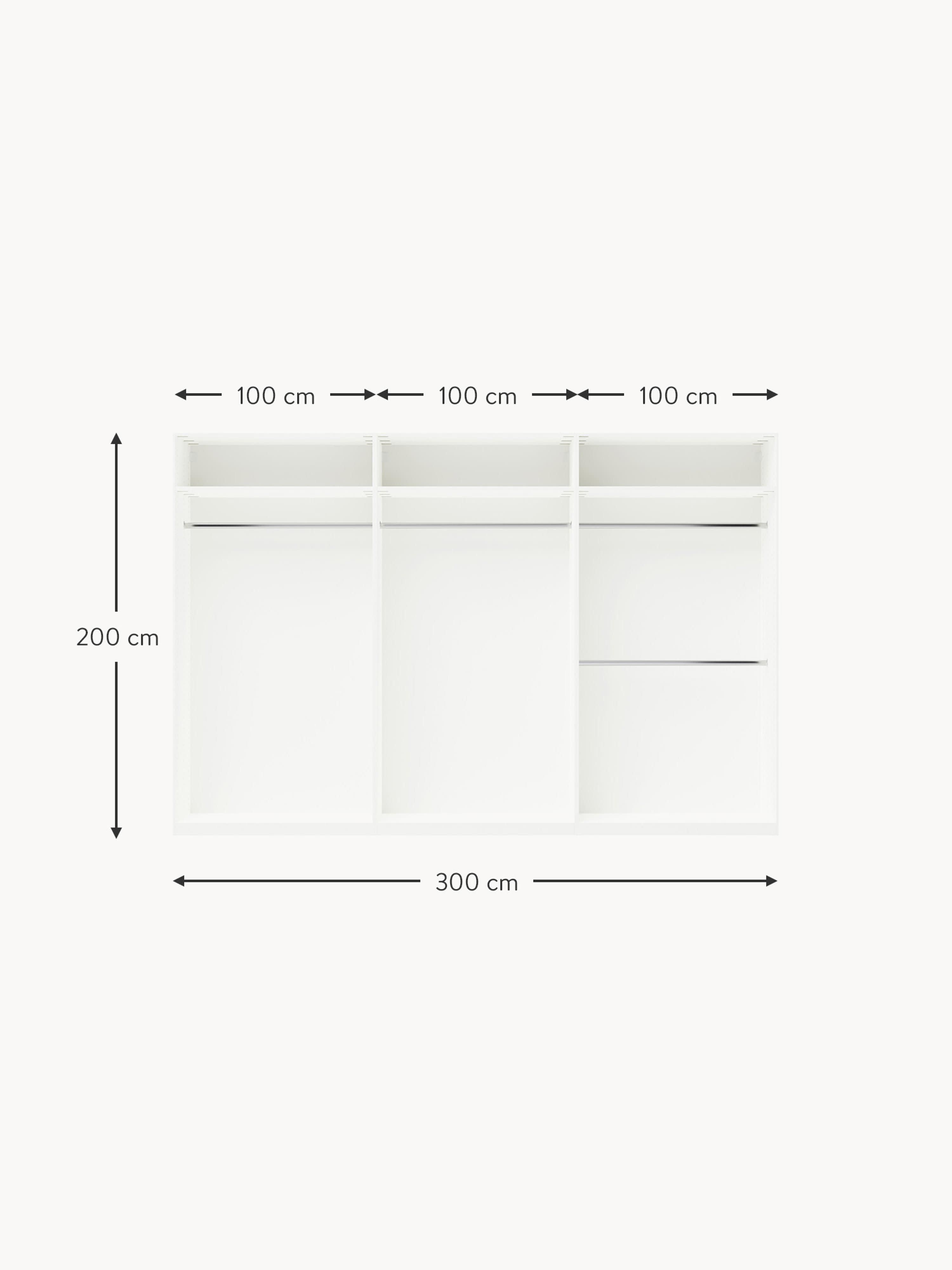 Charlotte Modular Hinged Door Wardrobe, 100 cm Wide, in various sizes