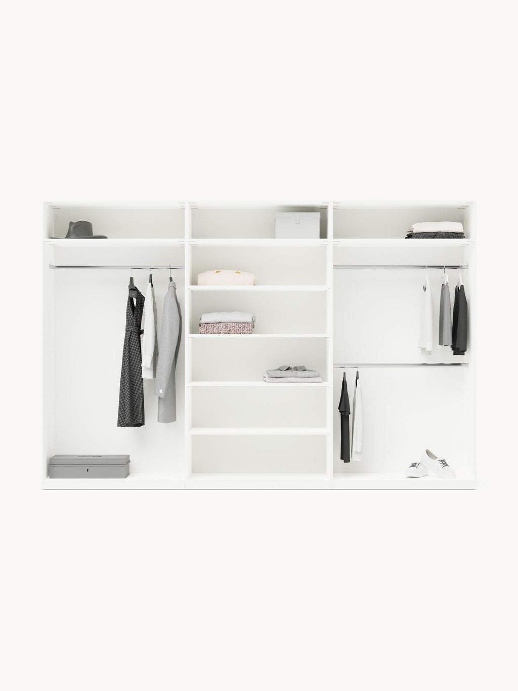 Charlotte Modular Hinged Door Wardrobe, 100 cm Wide, in various sizes