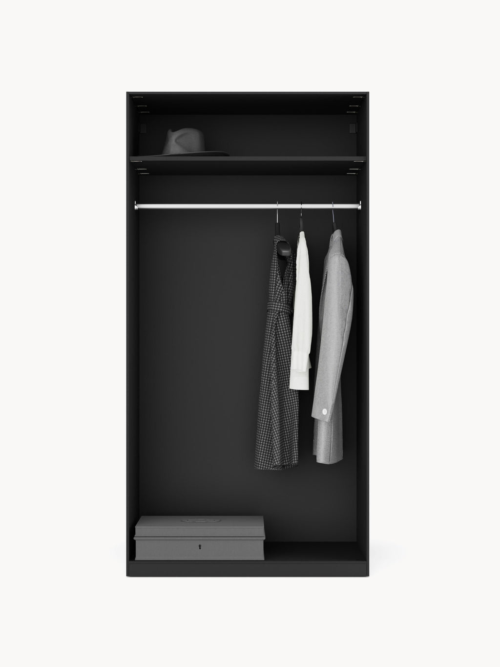 Leon Modular Hinged Door Wardrobe, 100 cm Wide, in various sizes