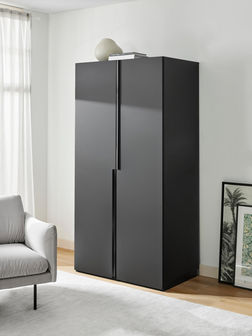 Leon Modular Hinged Door Wardrobe, 100 cm Wide, in various sizes