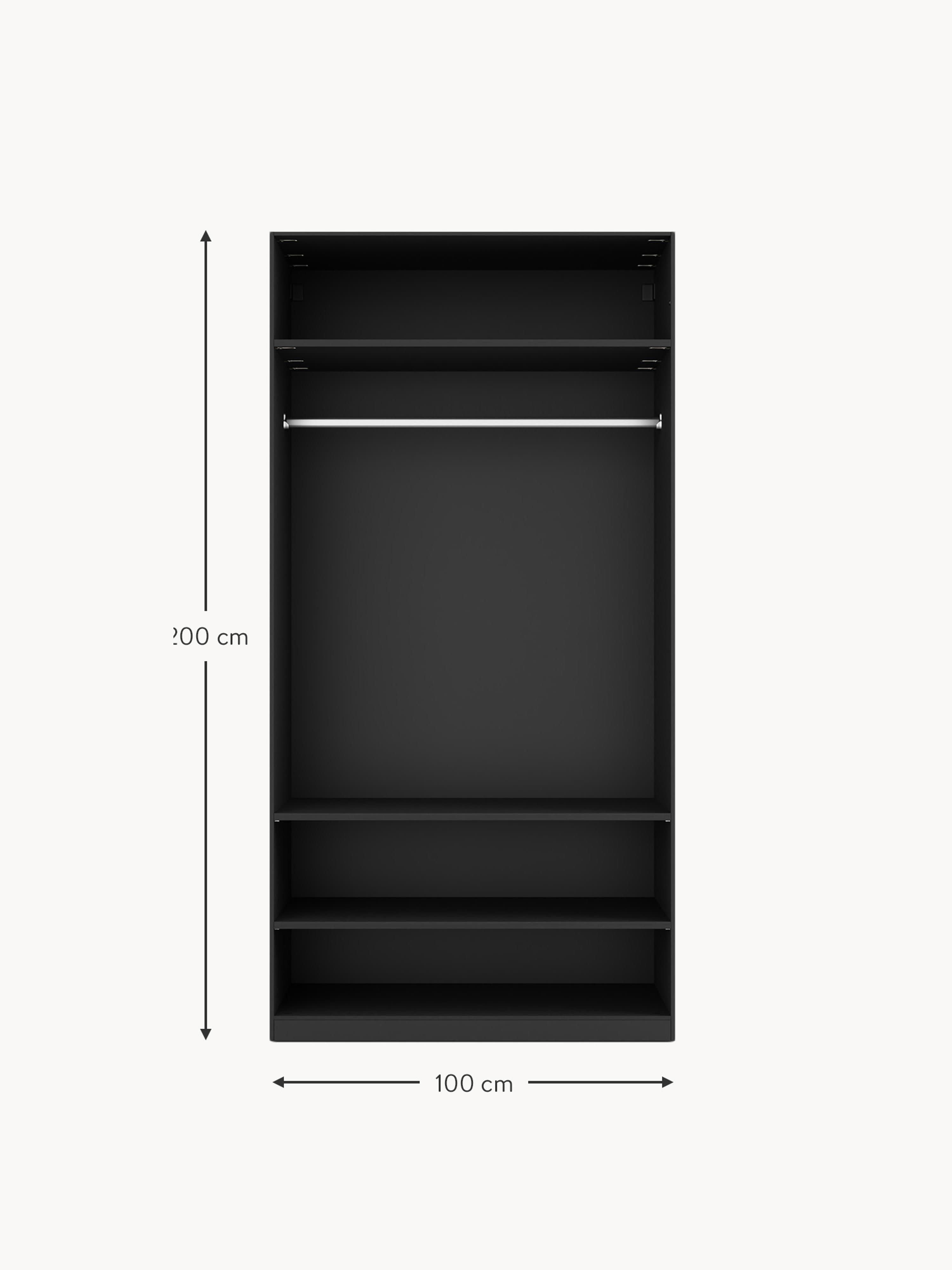 Leon Modular Hinged Door Wardrobe, 100 cm Wide, in various sizes