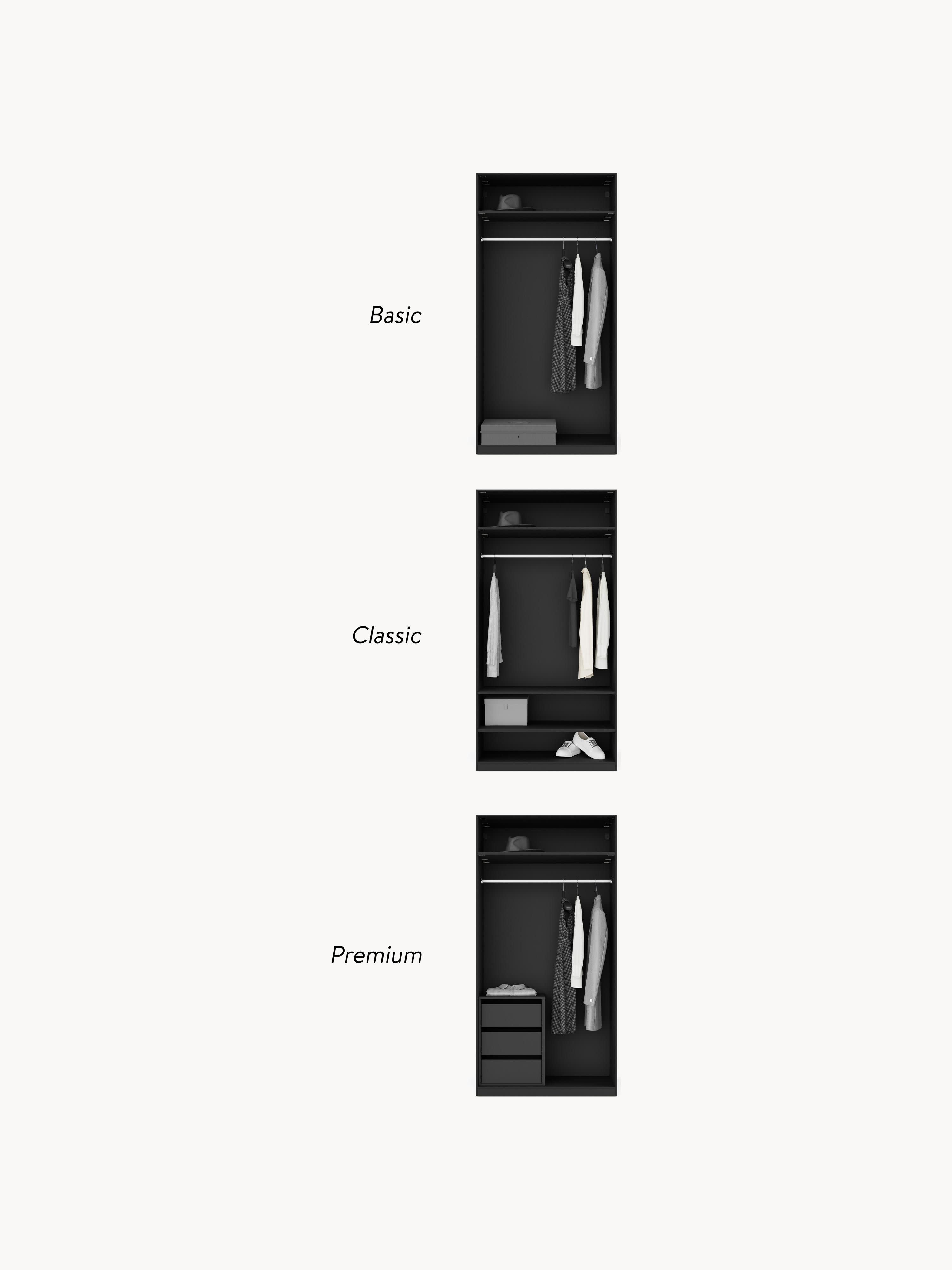 Leon Modular Hinged Door Wardrobe, 100 cm Wide, in various sizes