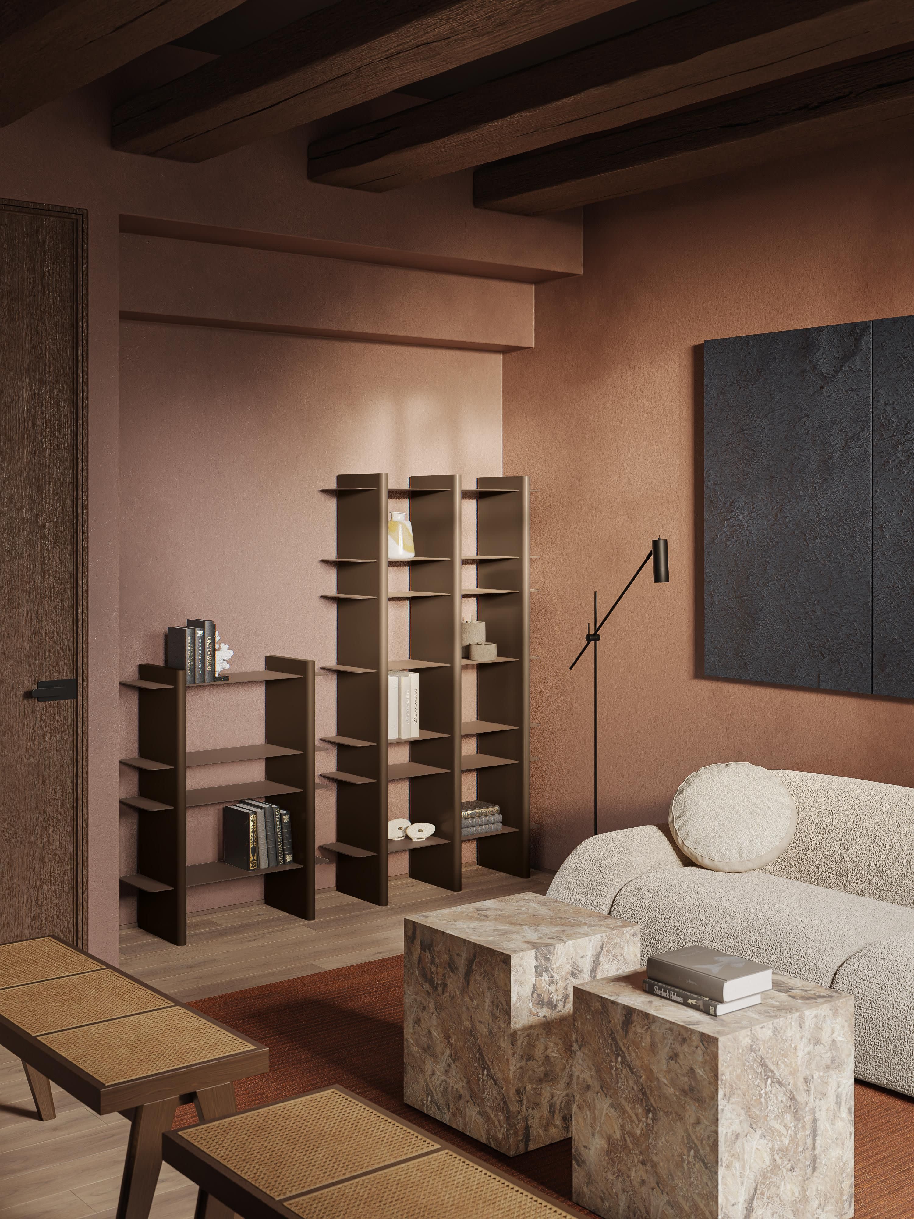 Rami Tall Shelving Unit with Metal Elements