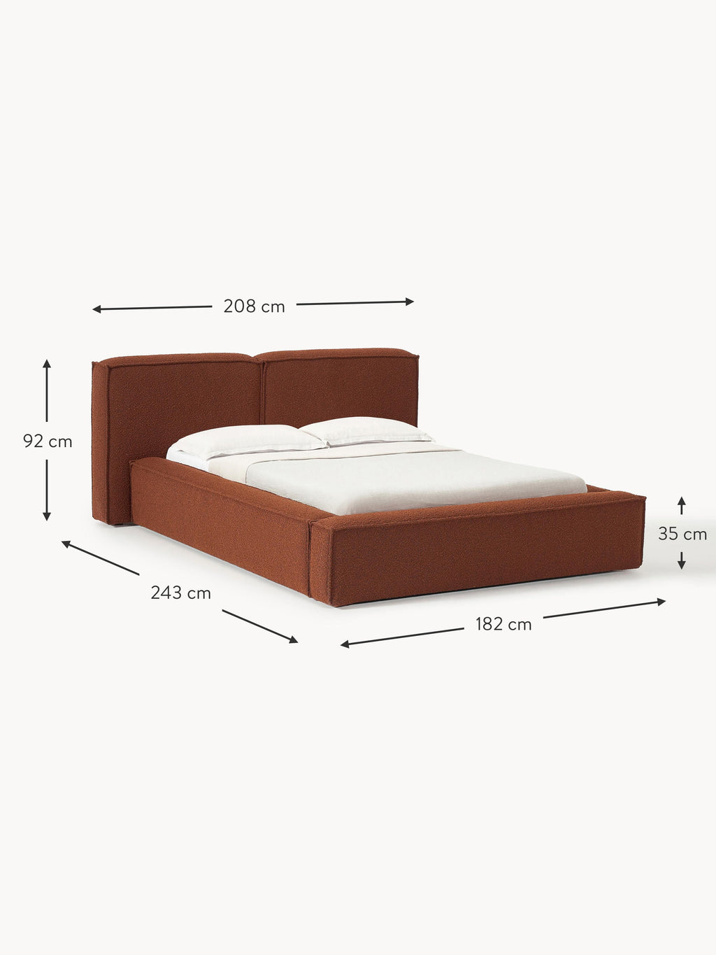 Lennon Upholstered Bouclé Bed