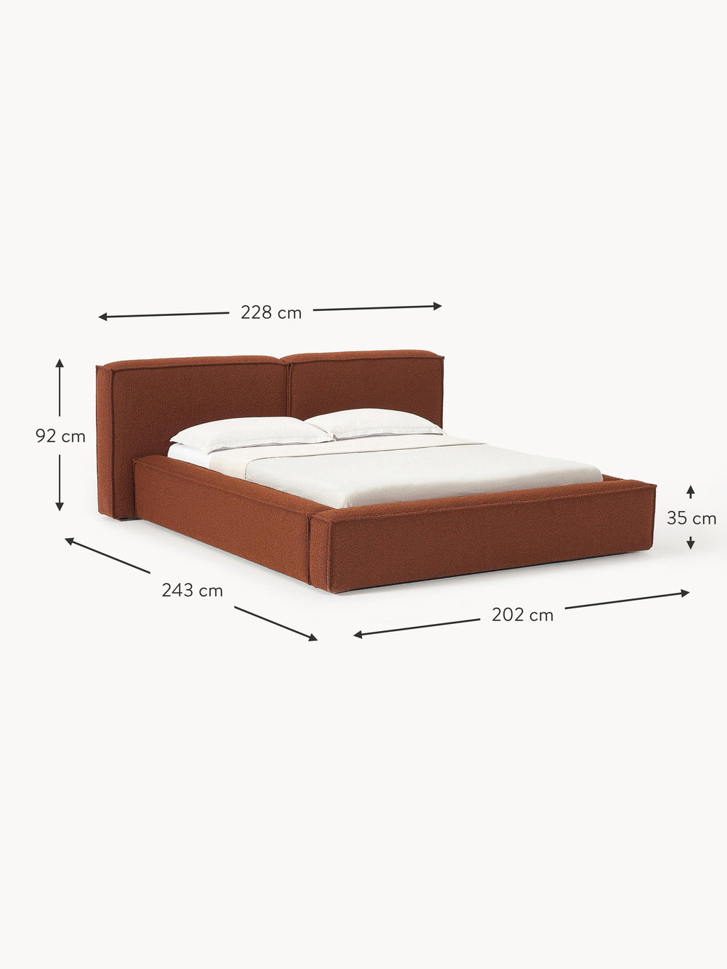 Lennon Upholstered Bouclé Bed