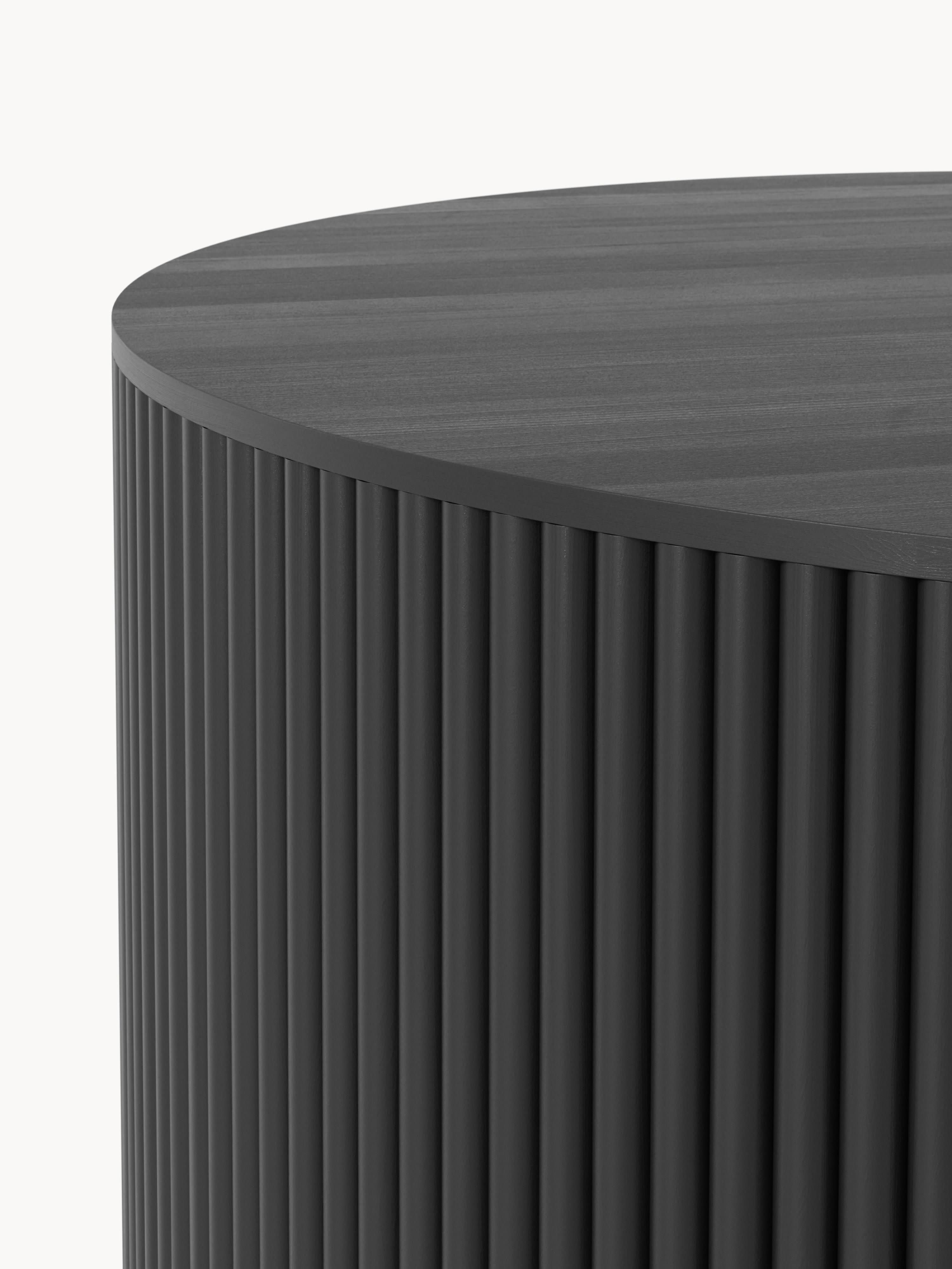 Nele Round Wooden Coffee Table with Storage Space