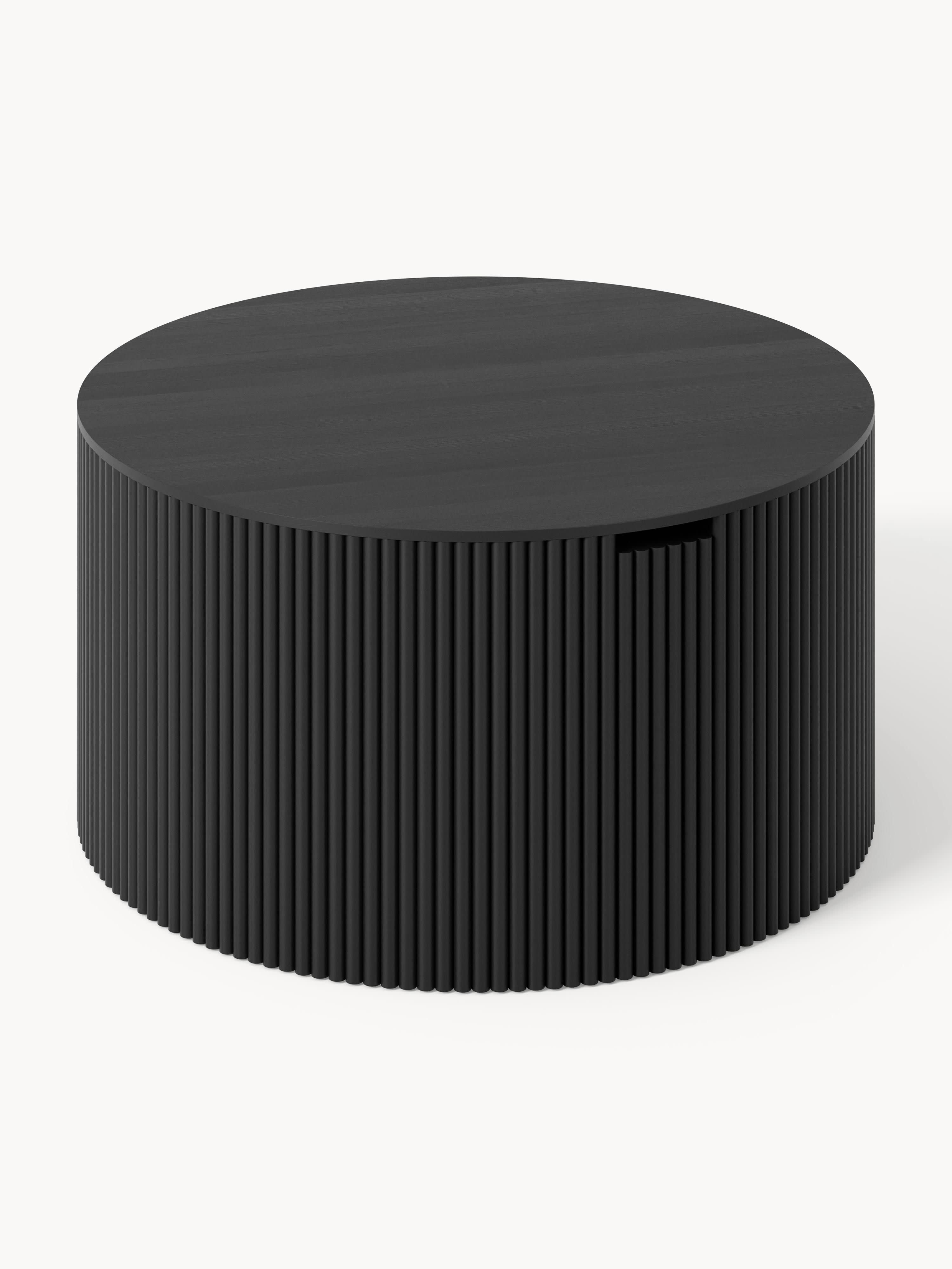 Nele Round Wooden Coffee Table with Storage Space