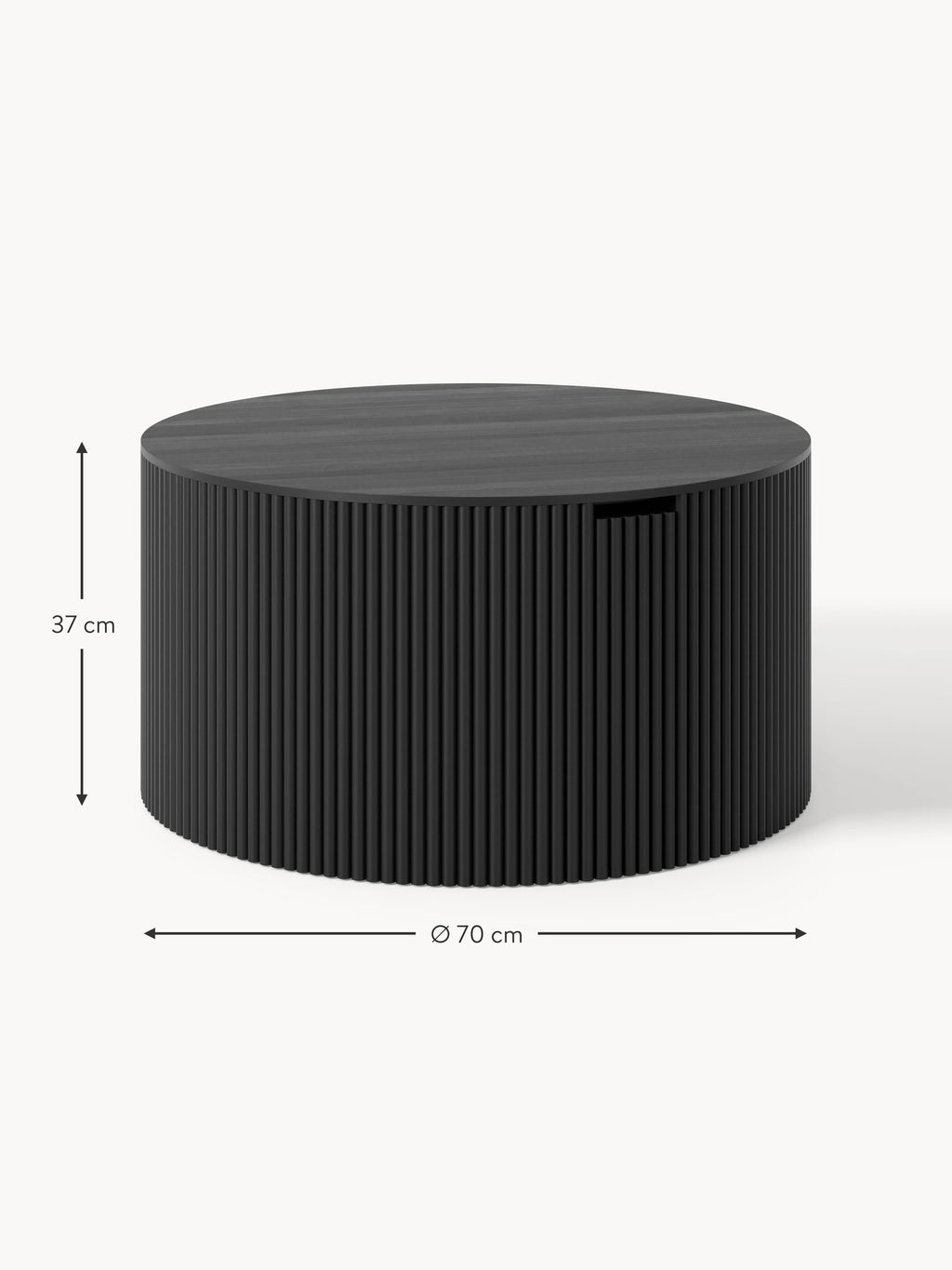Nele Round Wooden Coffee Table with Storage Space