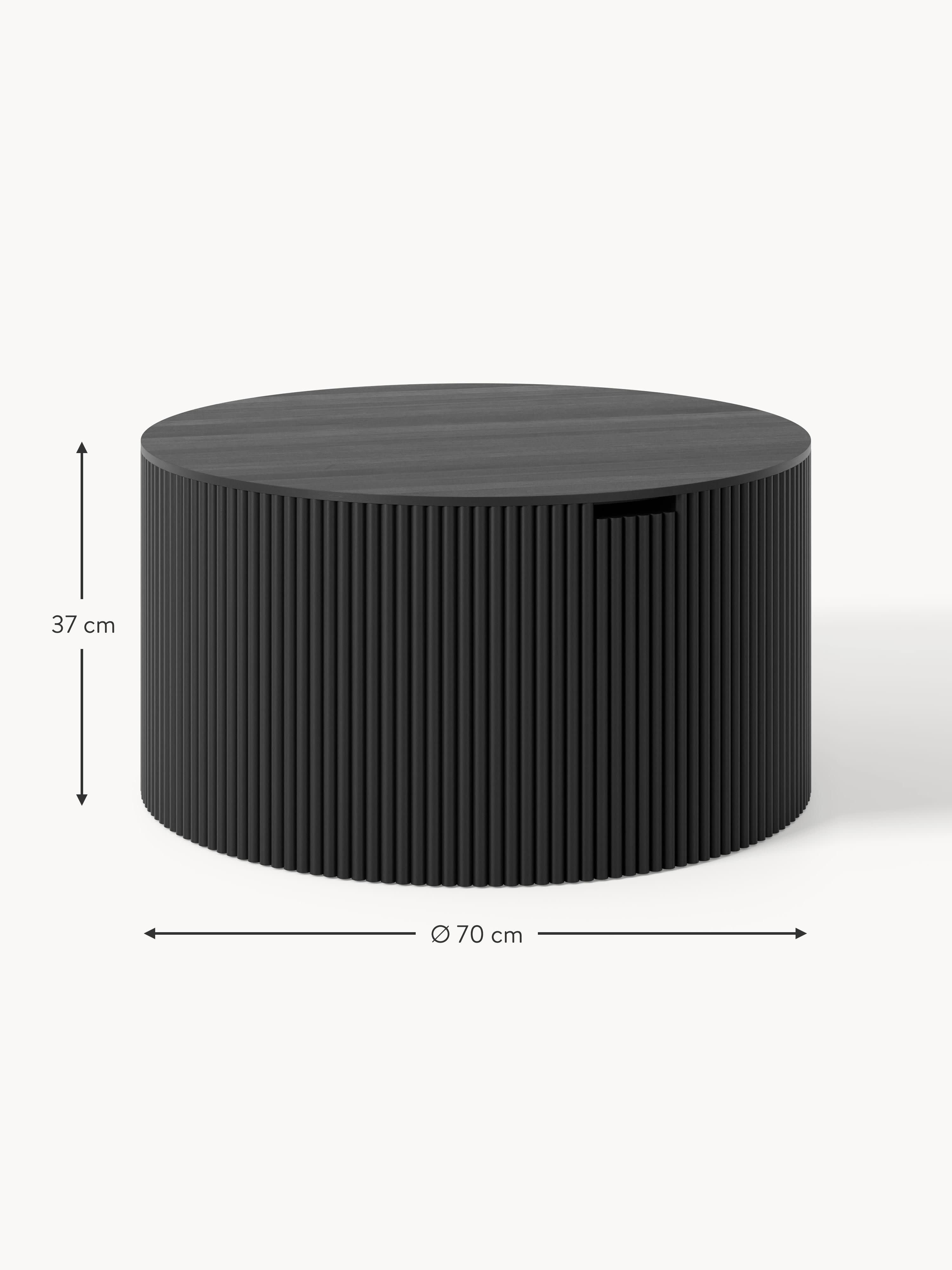 Nele Round Wooden Coffee Table with Storage Space