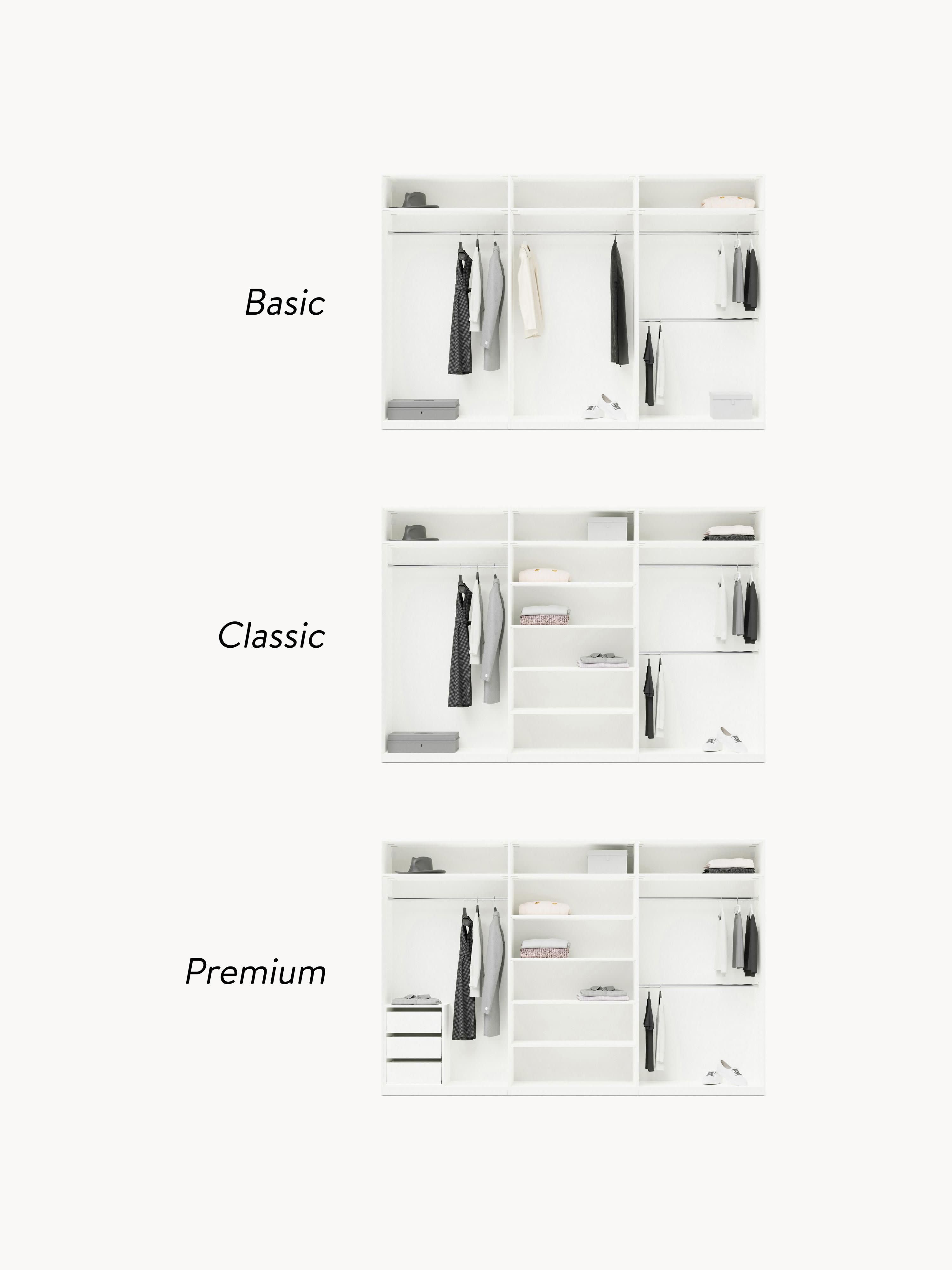 Charlotte Modular Hinged Door Wardrobe, 300 cm Wide, in various sizes