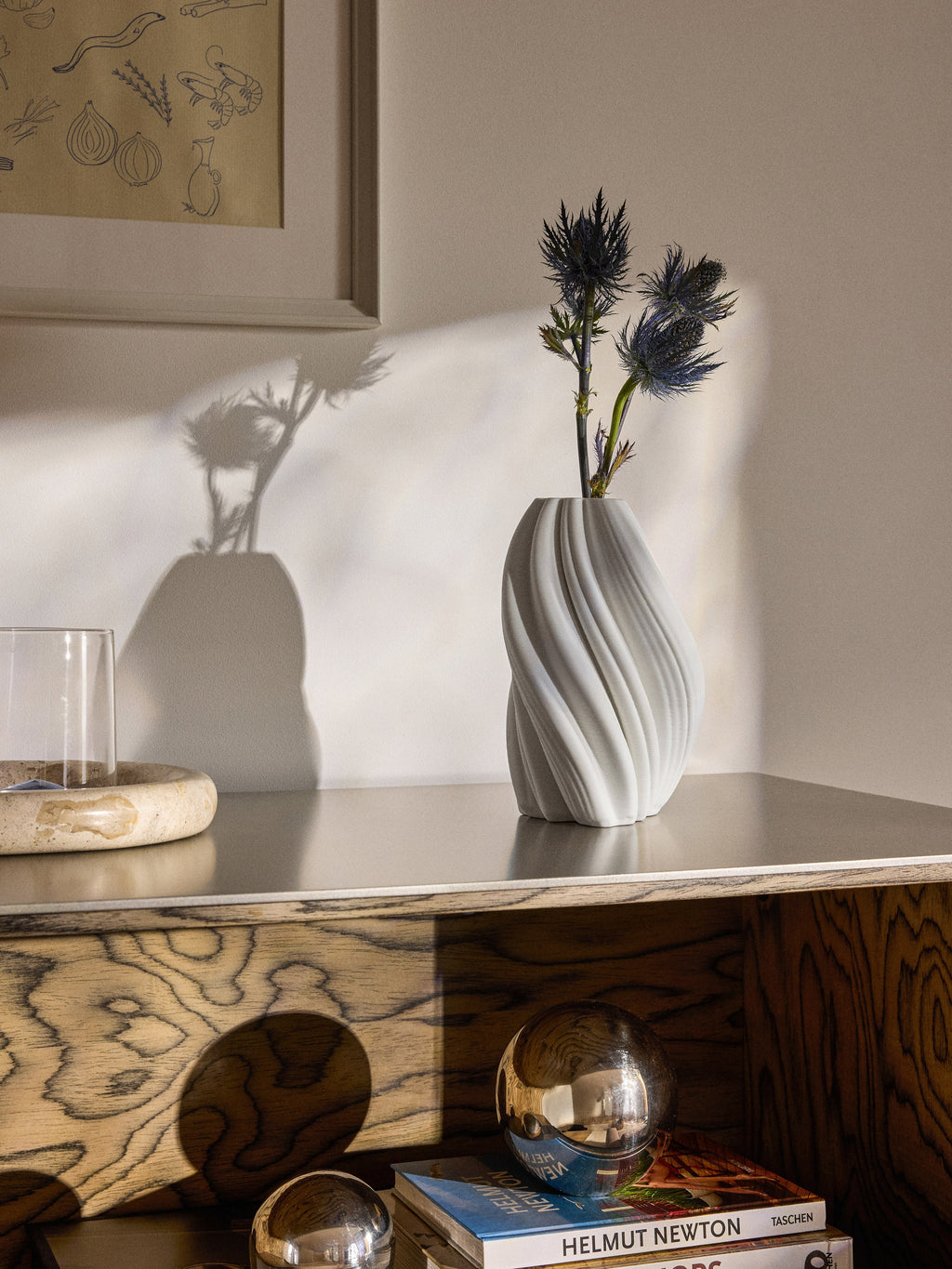 Melody 3D Printed Porcelain Vase, H 18 cm