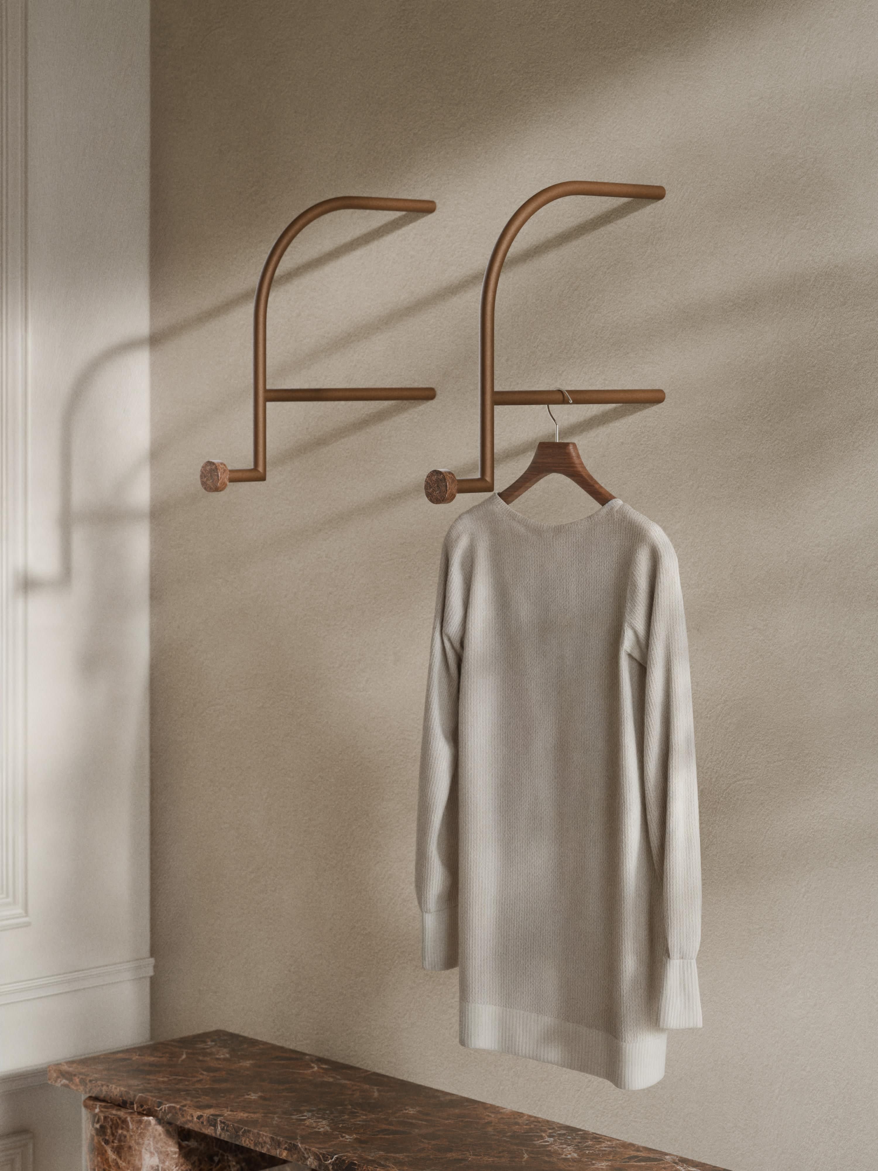 Disa Wall-Mounted Coat Rack with Marble Hooks