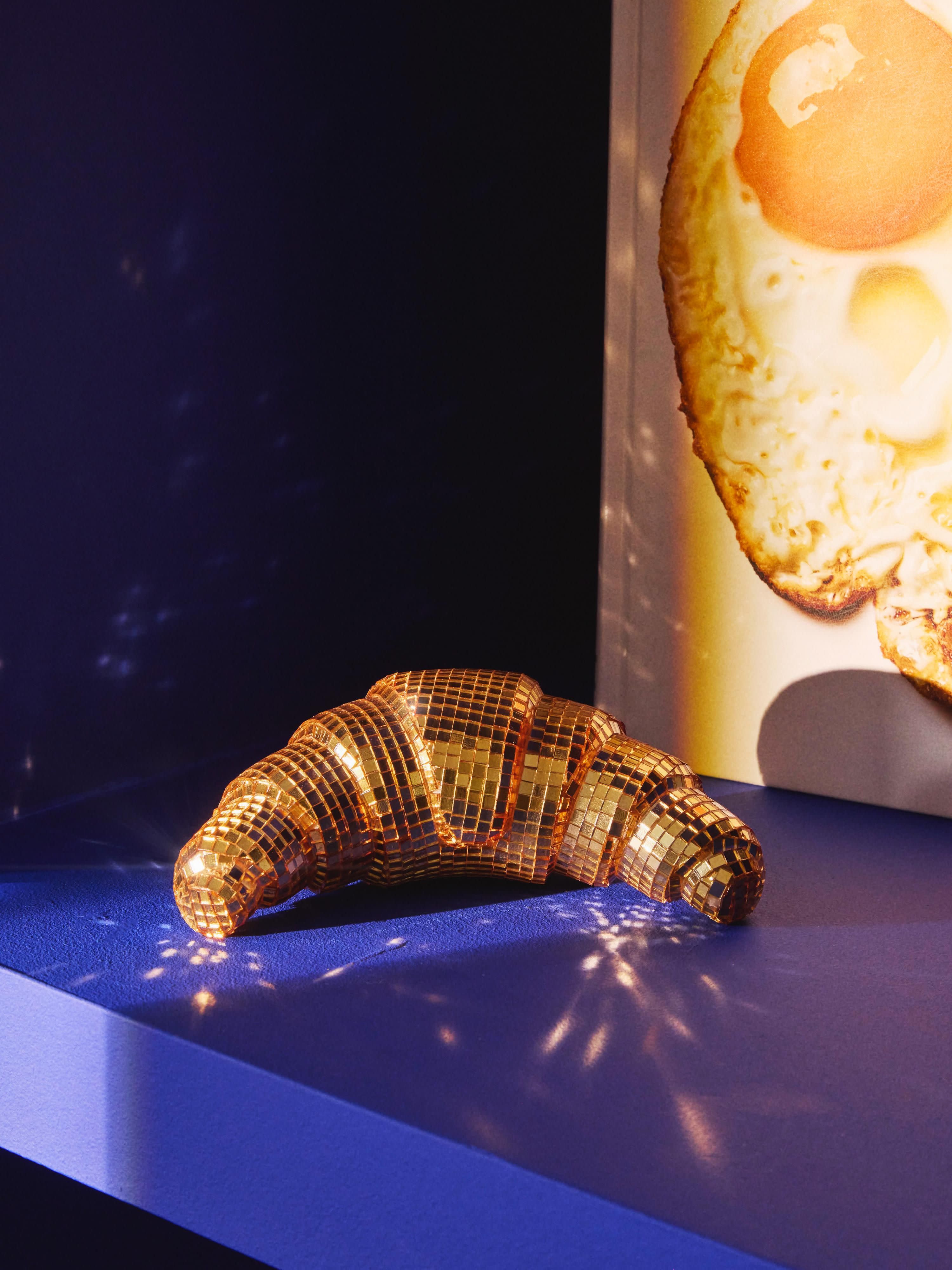 Disco Croissant Glittering Decorative Object